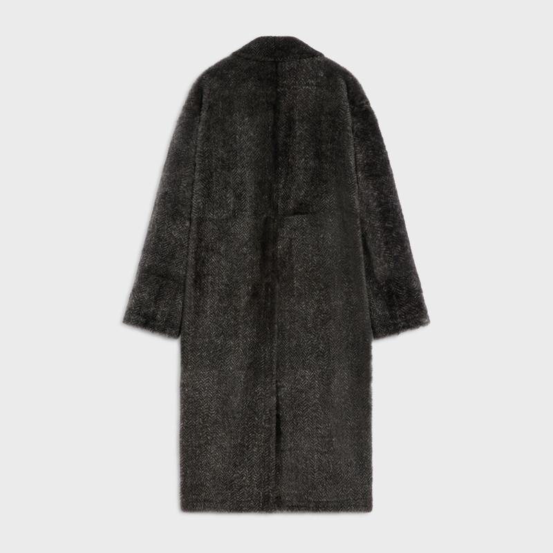 CELINE coat IN CHEVRON PRINTED LAMB SHEARLING outlook