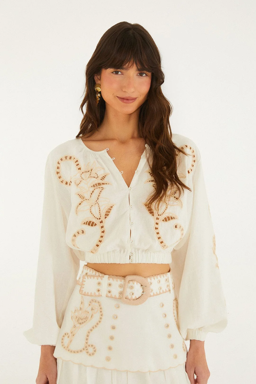 Richilieur Off-White Long Sleeve Blouse - 1
