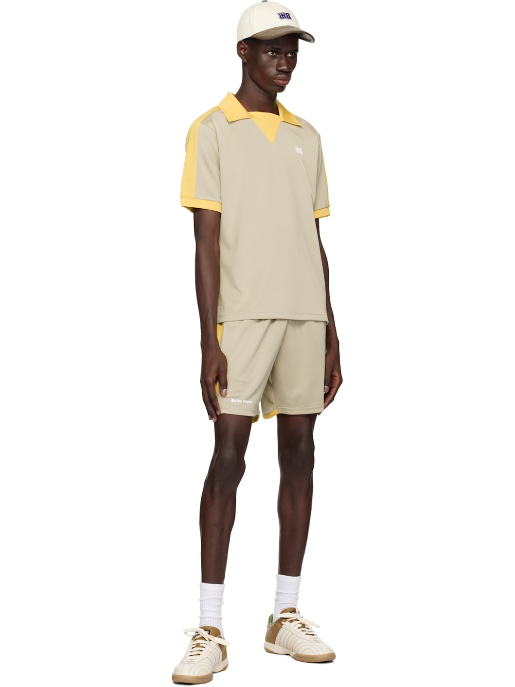 Beige & Yellow Home Jersey Shorts - 4