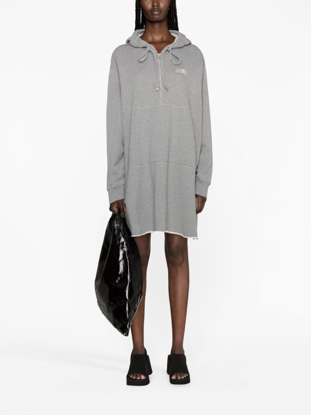 logo-print cotton hoodie dress - 2
