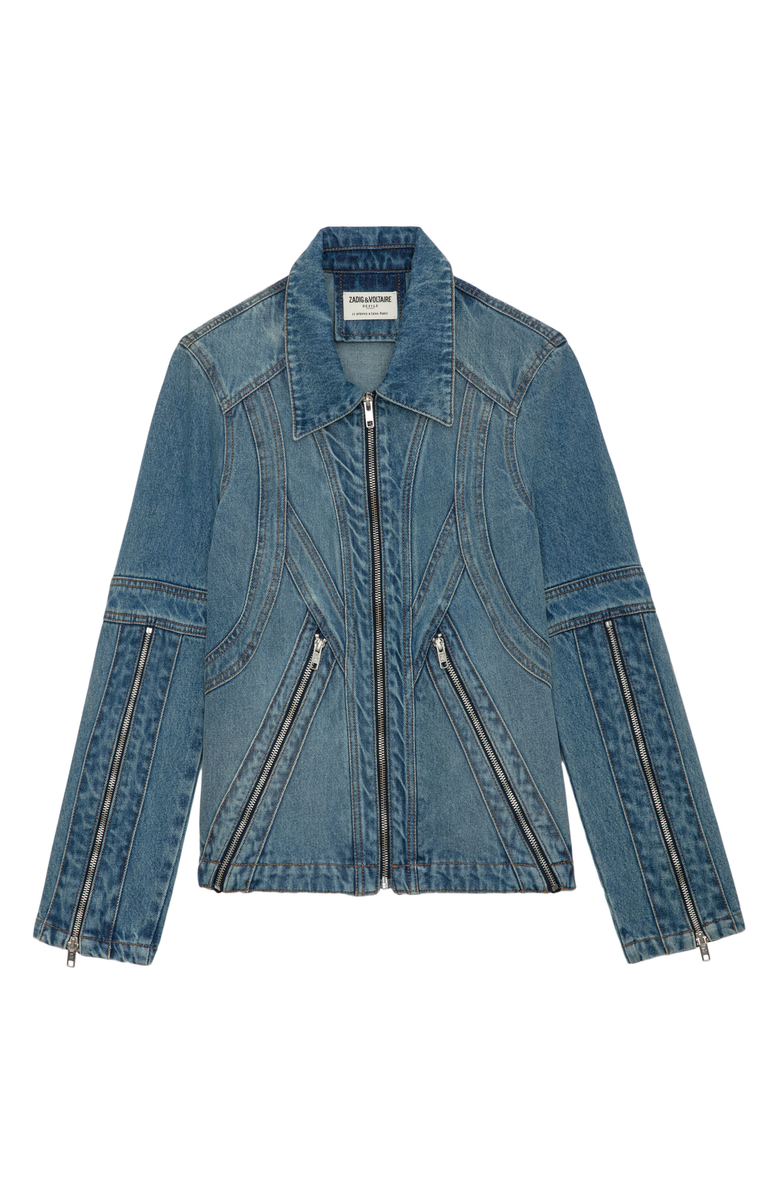 Zadig & Voltaire Bons Cotton Denim Jacket in Light Blue at Nordstrom - 5