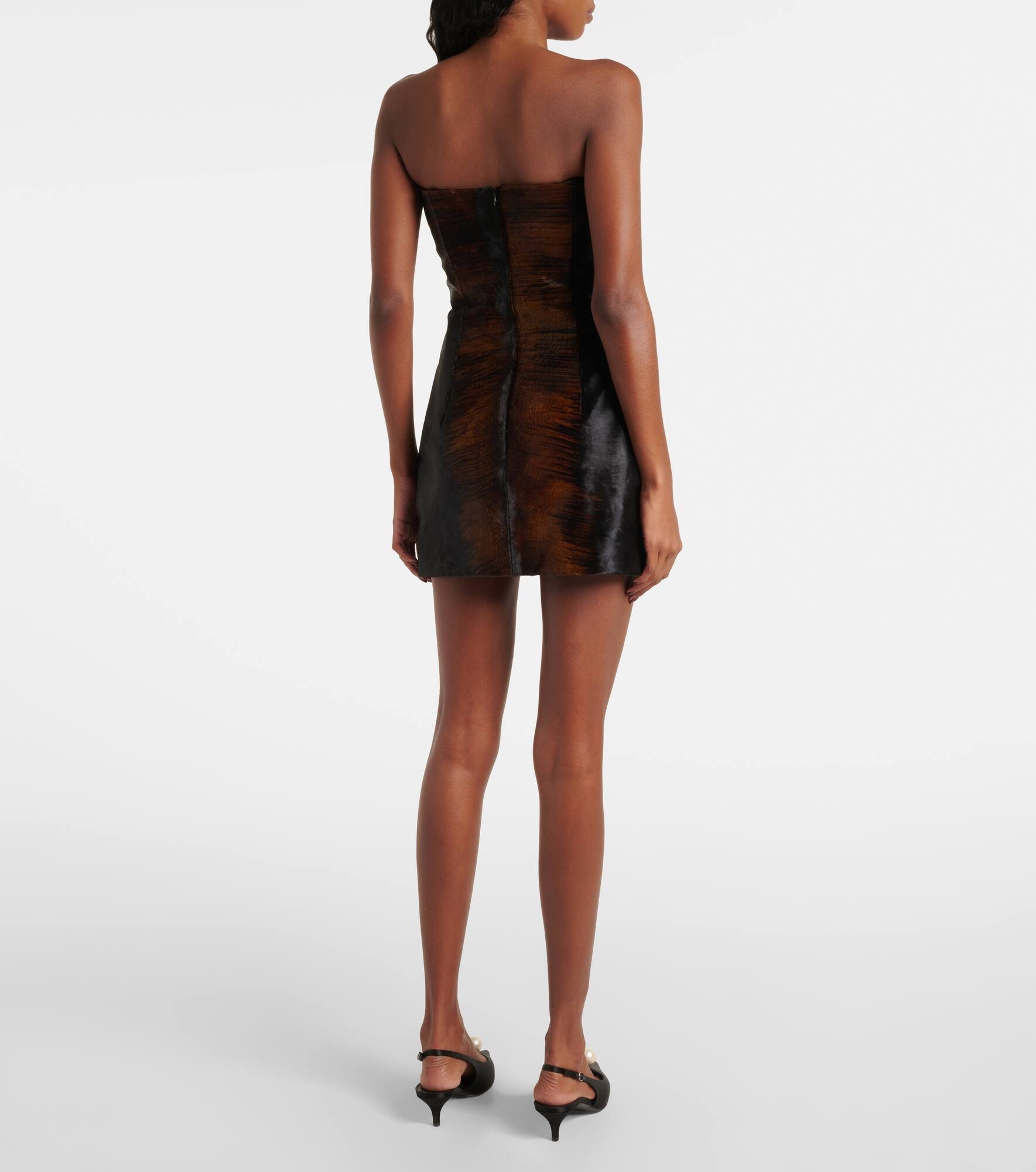 Printed calf hair minidress - 3