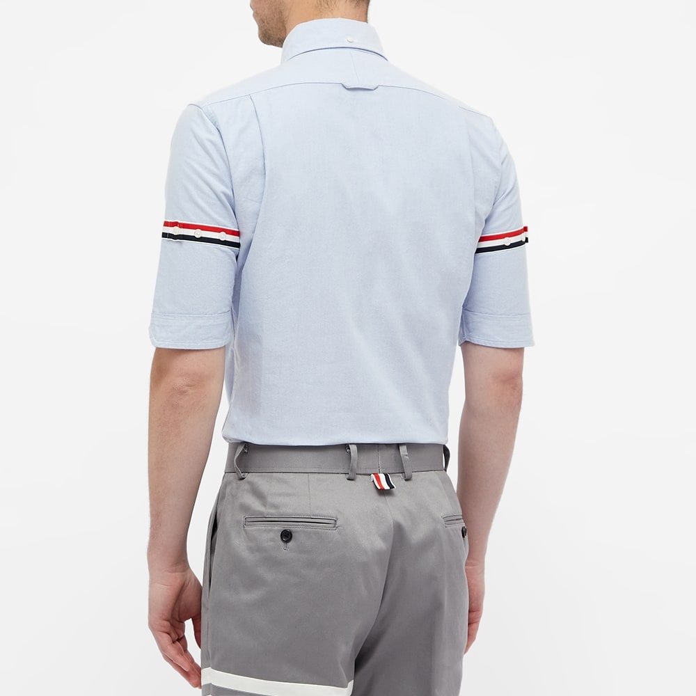 Thom Browne Short Sleeve Classic Grosgrain Arm Band Oxford Shirt - 6