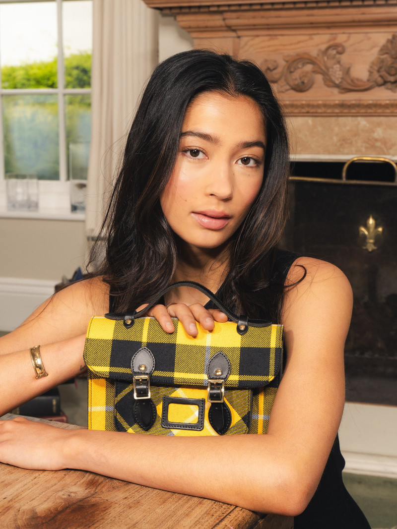 Cambridge Satchel The Mini - Yellow Tartan outlook