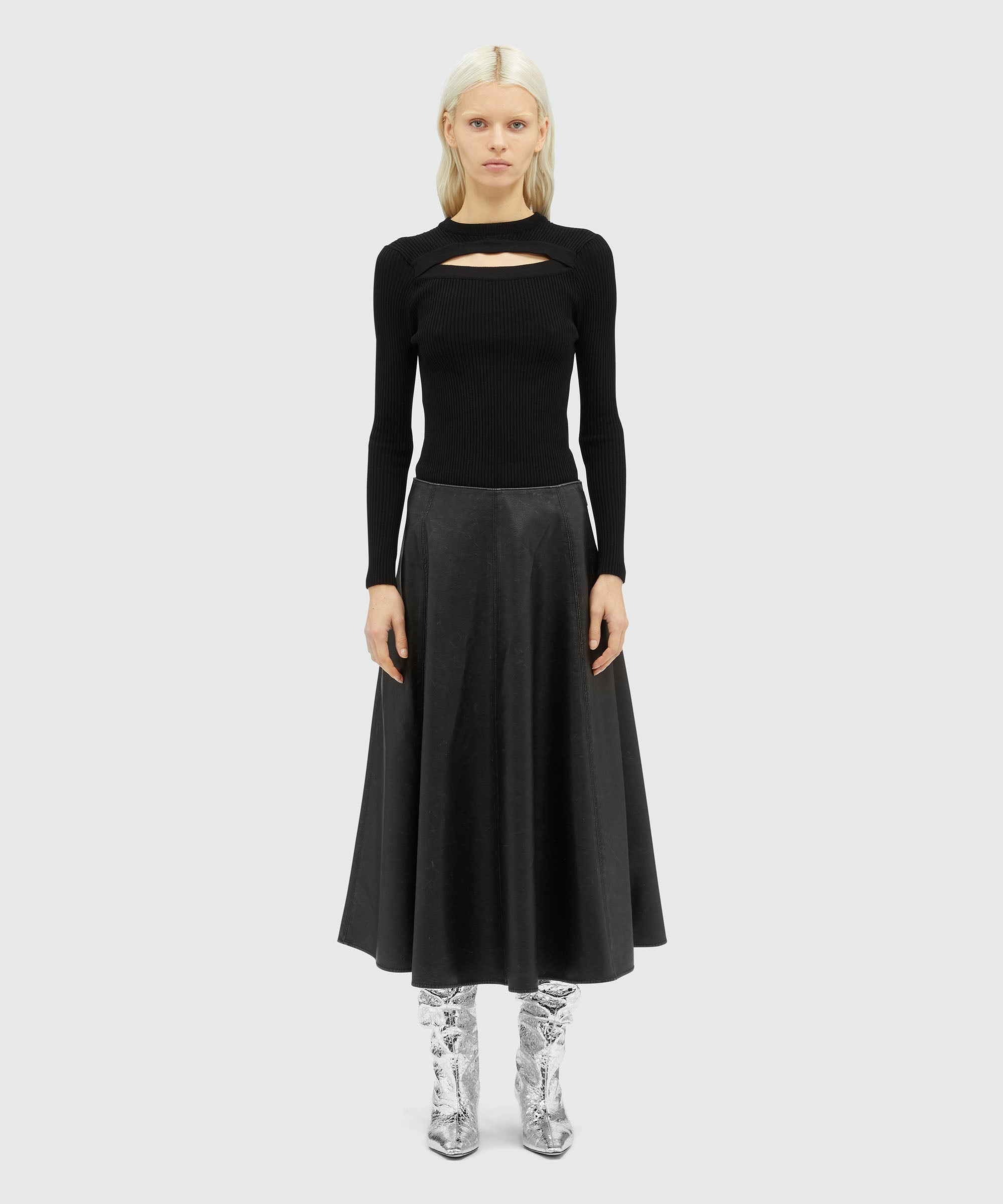 Faux-leather pencil skirt - 2
