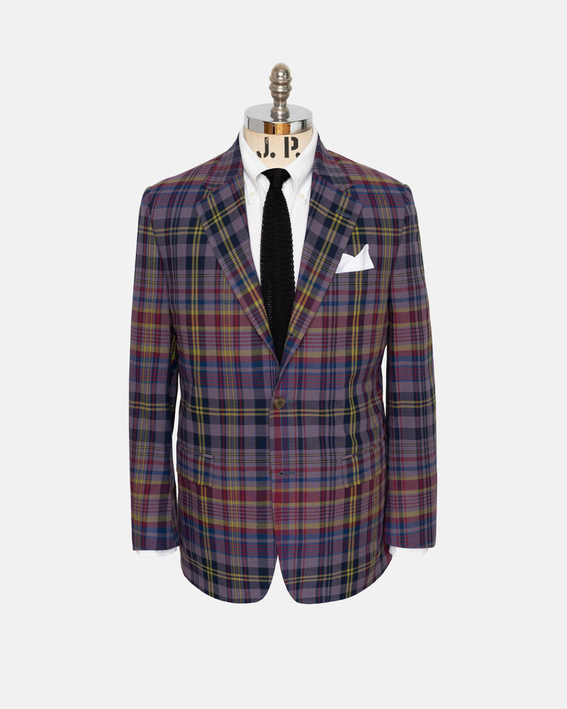 TEA STAINED MADRAS PLAID SPORT COAT 1