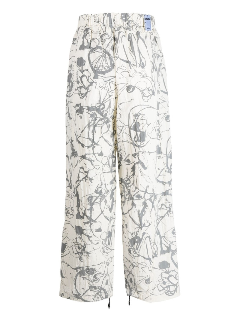 McQ Alexander McQueen ABSTRACT-PRINT STRAIGHT-LEG TROUSERS outlook