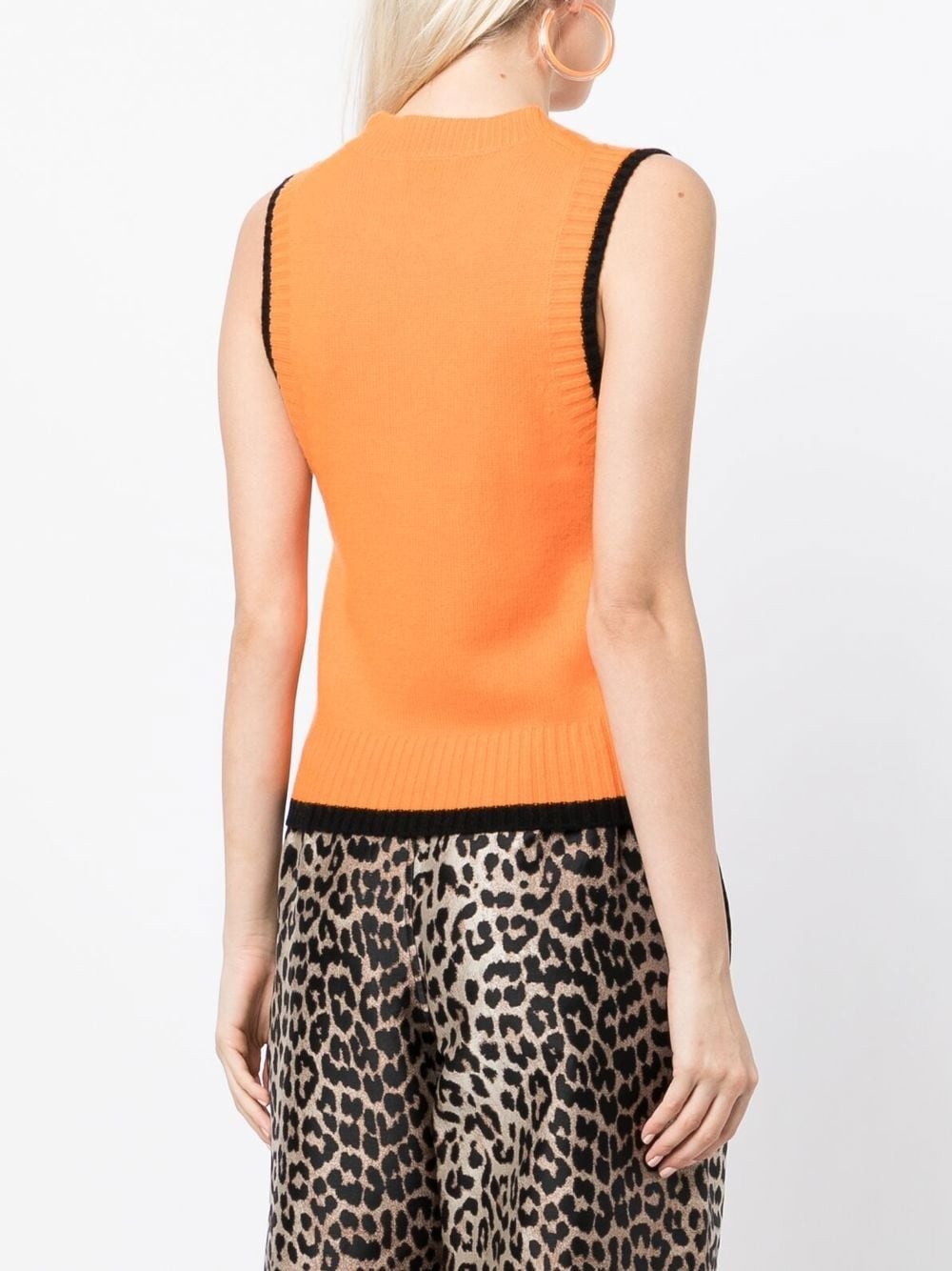 sleeveless wool-blend top - 4