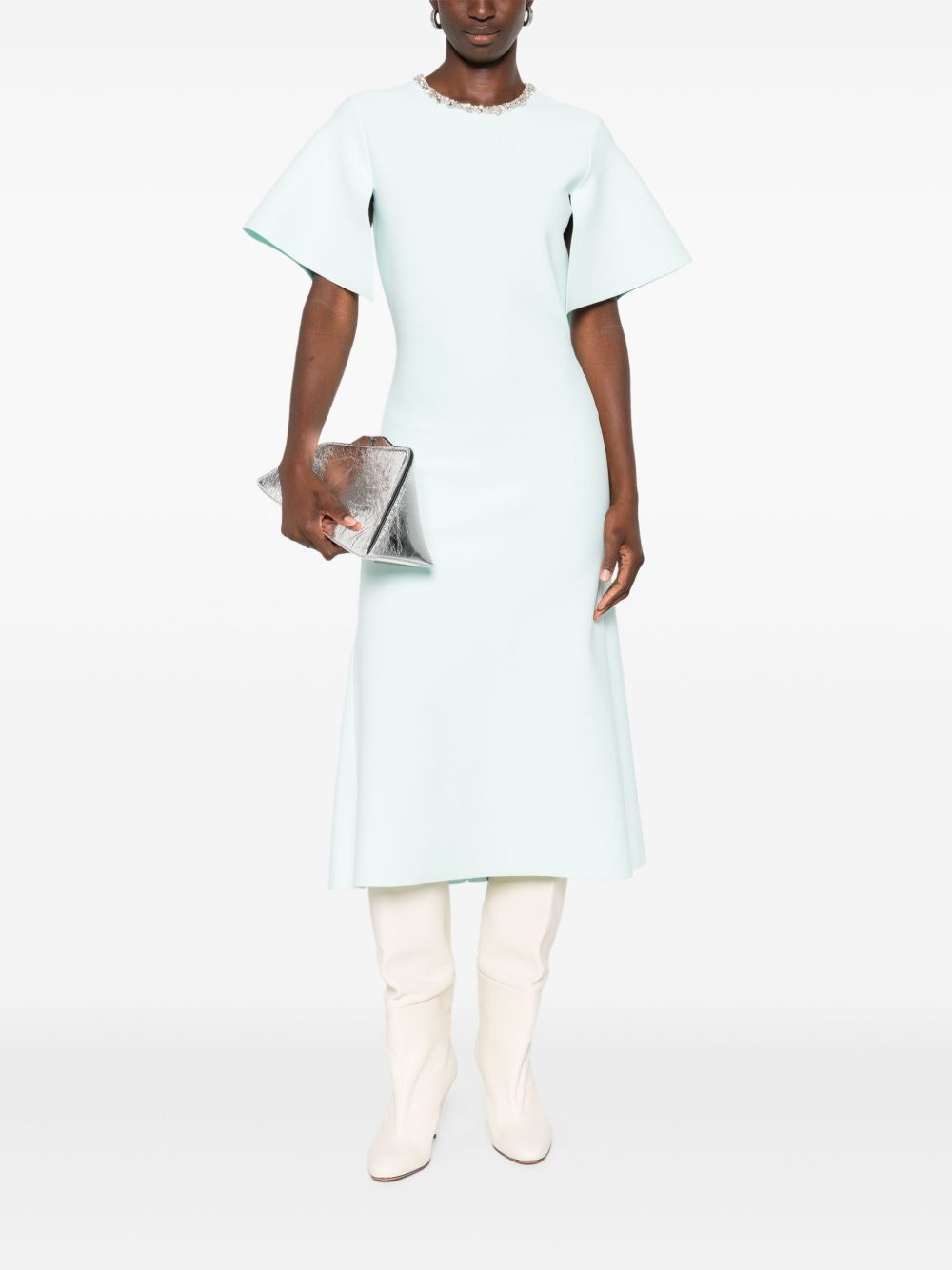 embellished short-sleeve midi dress - 2