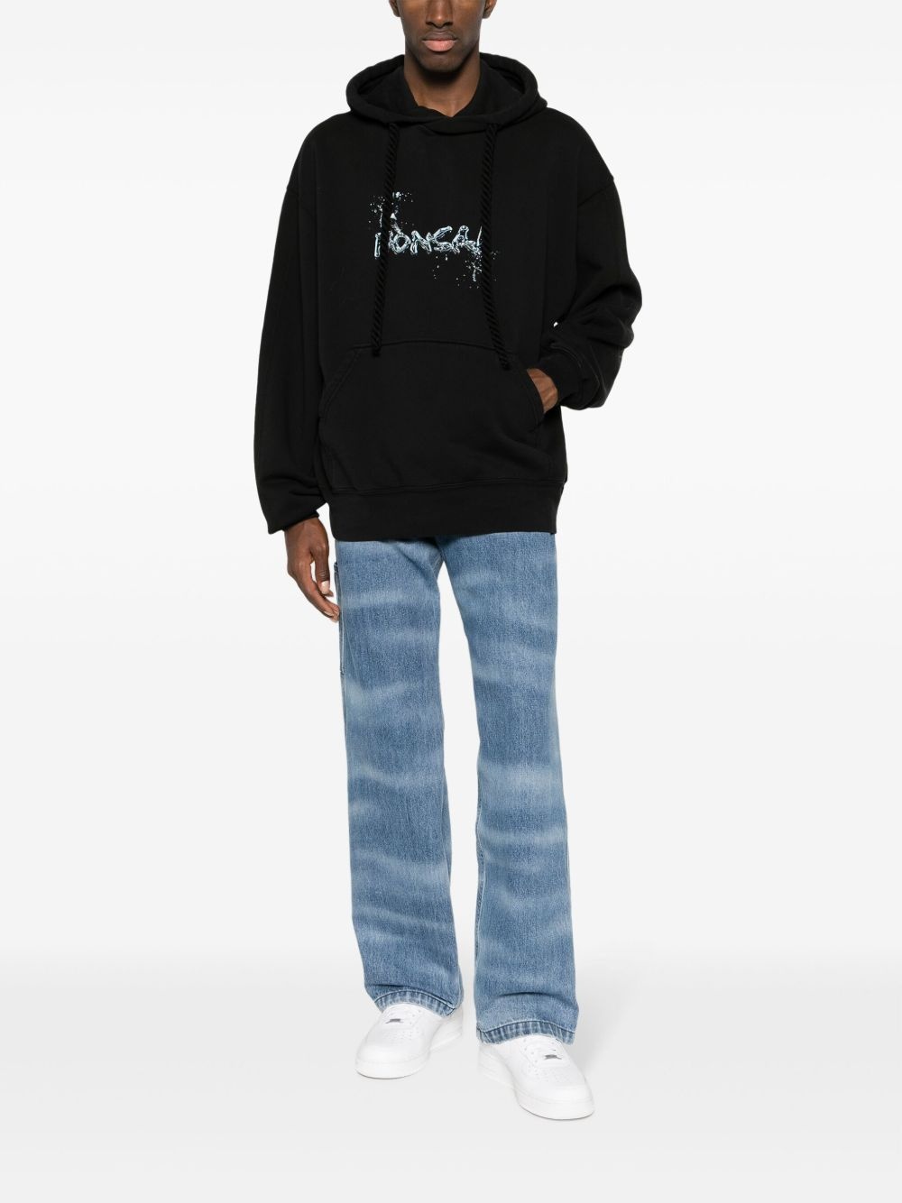 logo-print drawstring hoodie - 2