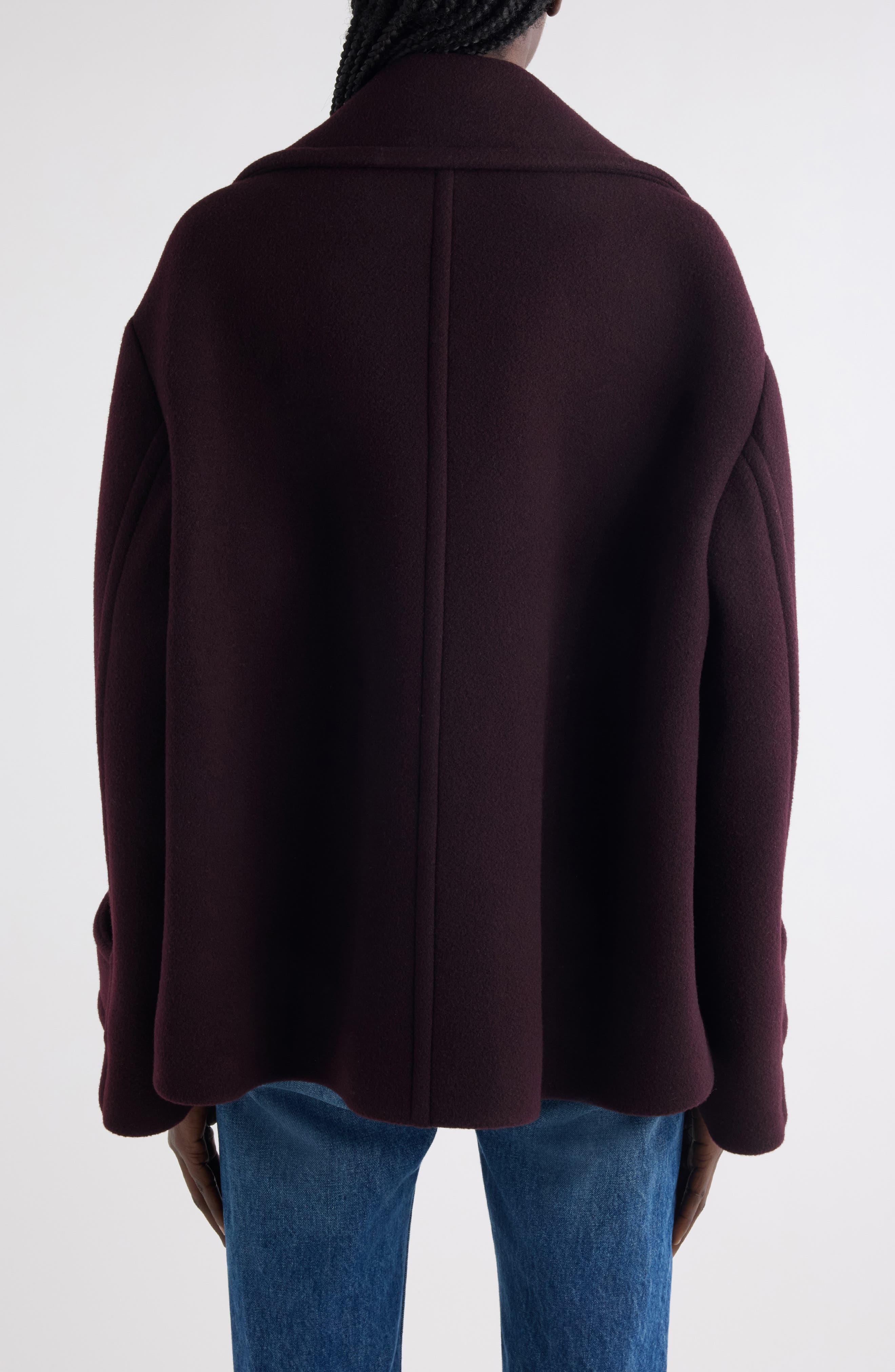 Chloé Iconic Soft Wool Blend Coat in Deep Purple at Nordstrom - 3