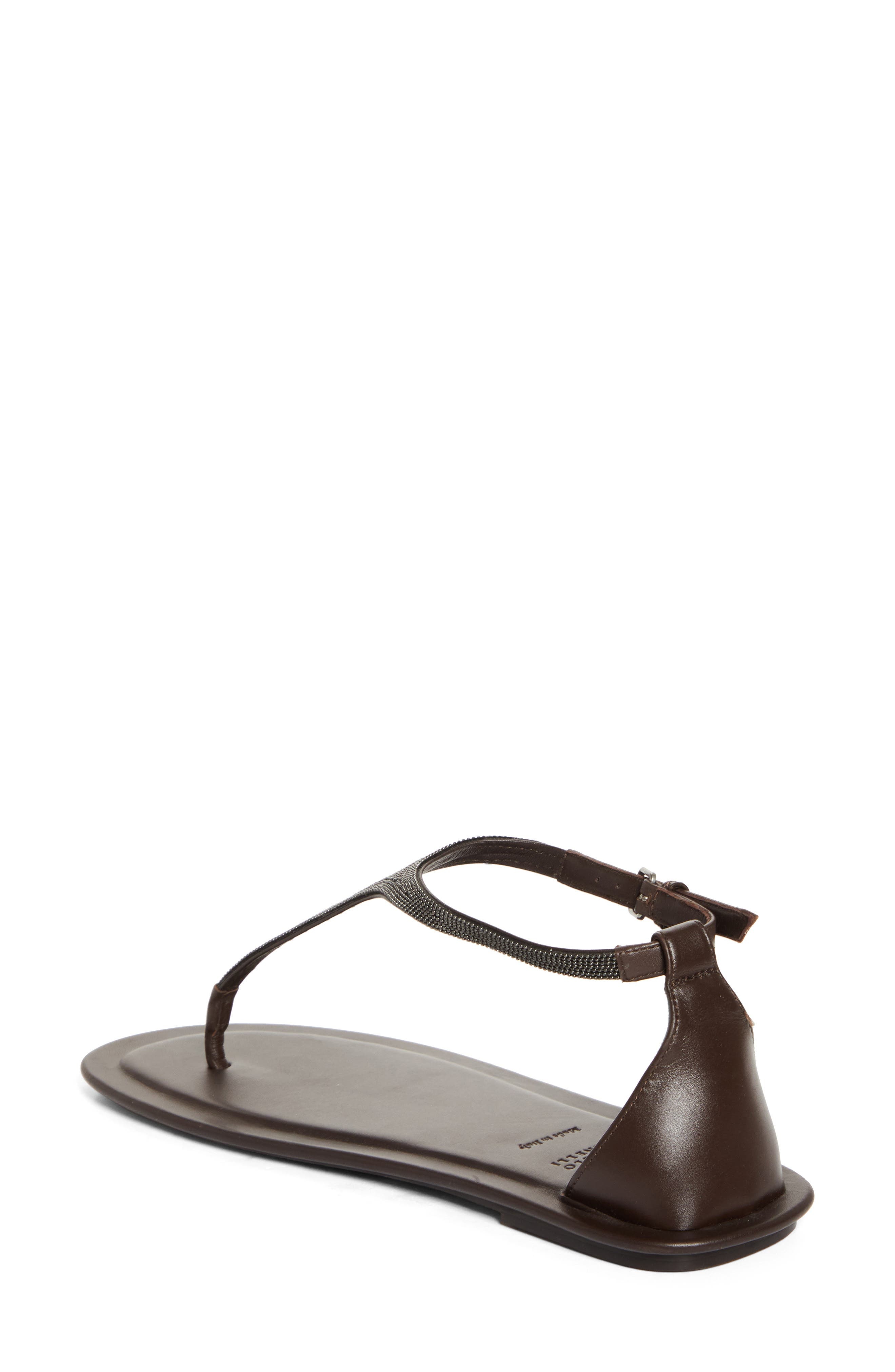 Brunello Cucinelli Monili T-Strap Sandal in C8279 Testa Moro at Nordstrom - 2