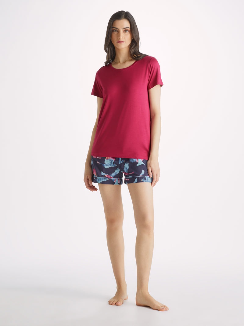 Women's T-Shirt Lara Micro Modal Stretch Berry - 3