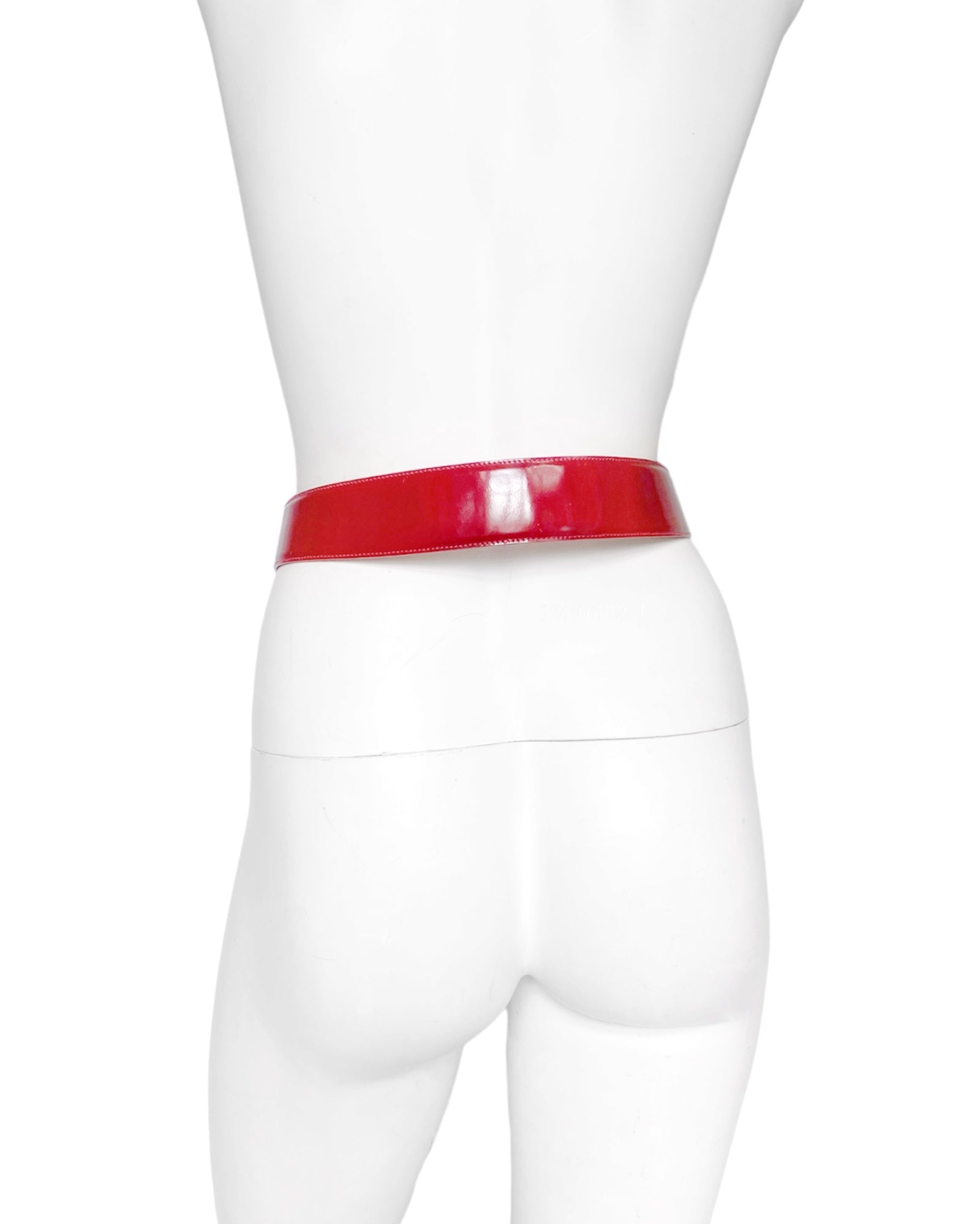 Gucci Fall 1995 Tom Ford Red Horsebit Patent Leather Belt 28 - 8