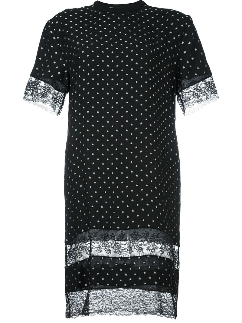 lace panel T-shirt dress 1