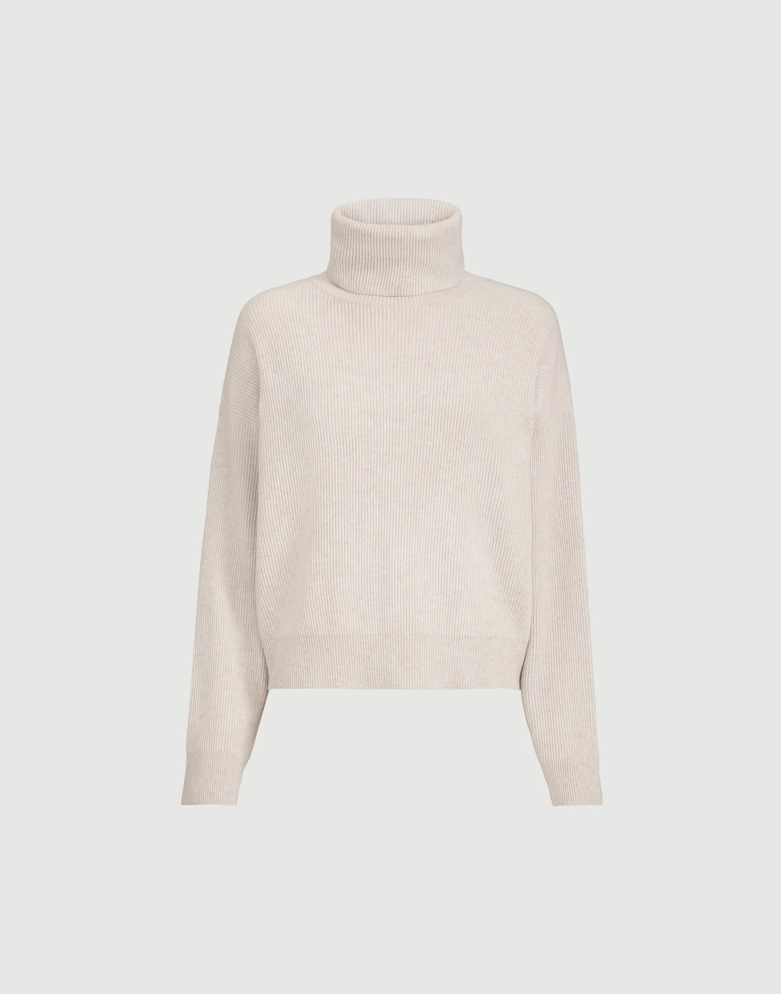 Virgin wool, cashmere and silk English rib turtleneck sweater - 1