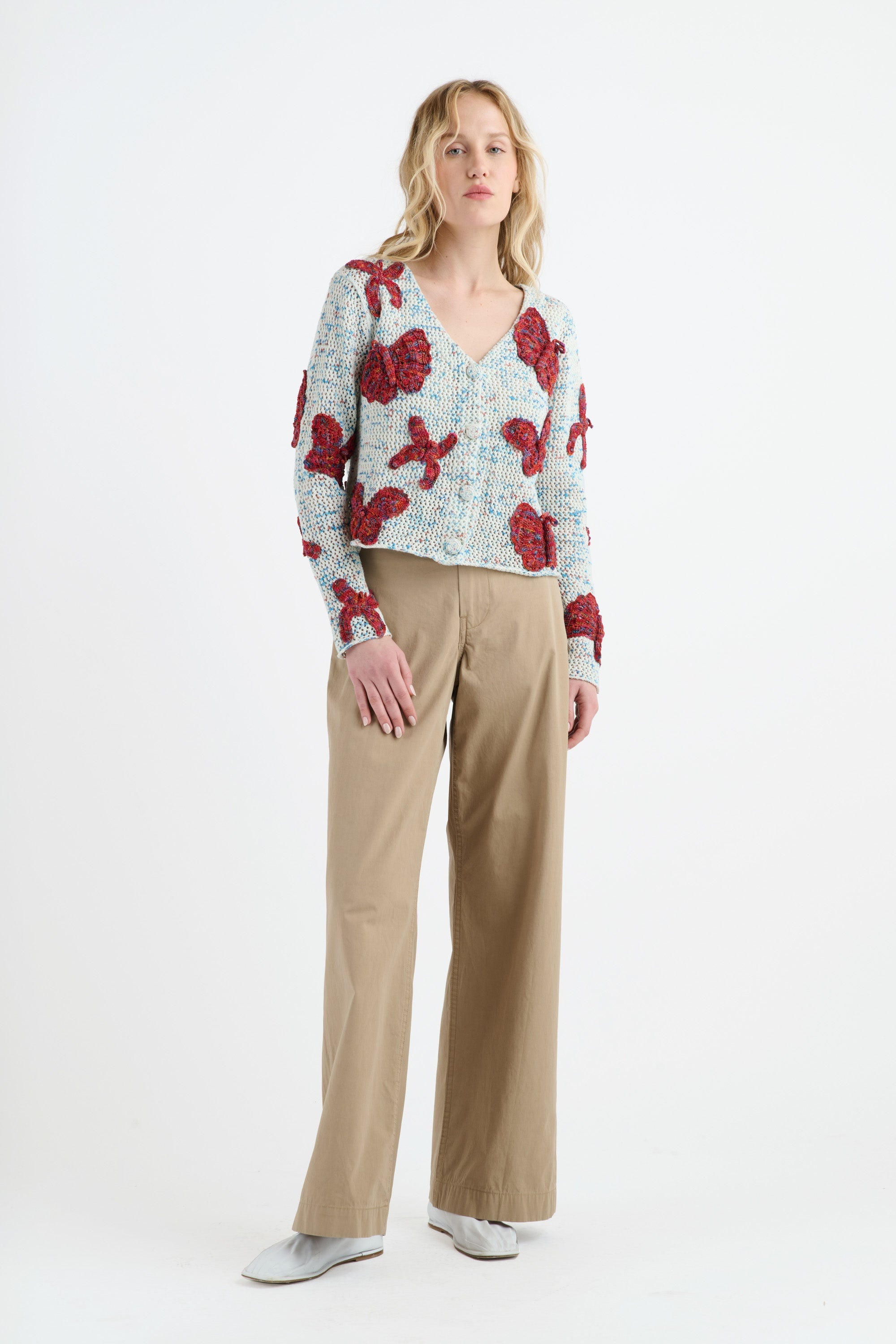 BUTTERFLY APPLIQUE CARDIGAN - 2