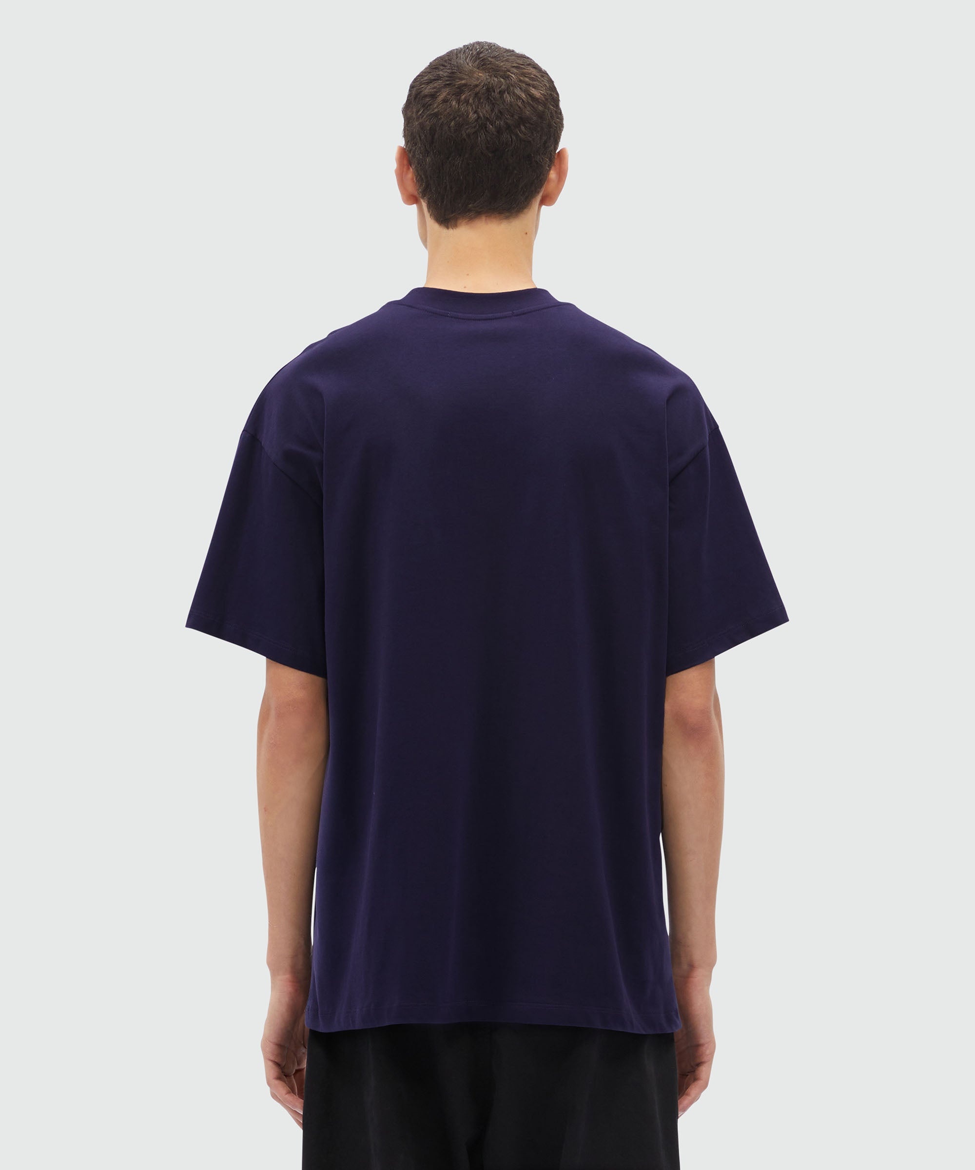 Blue jersey T-Shirt with brushed logo - 3