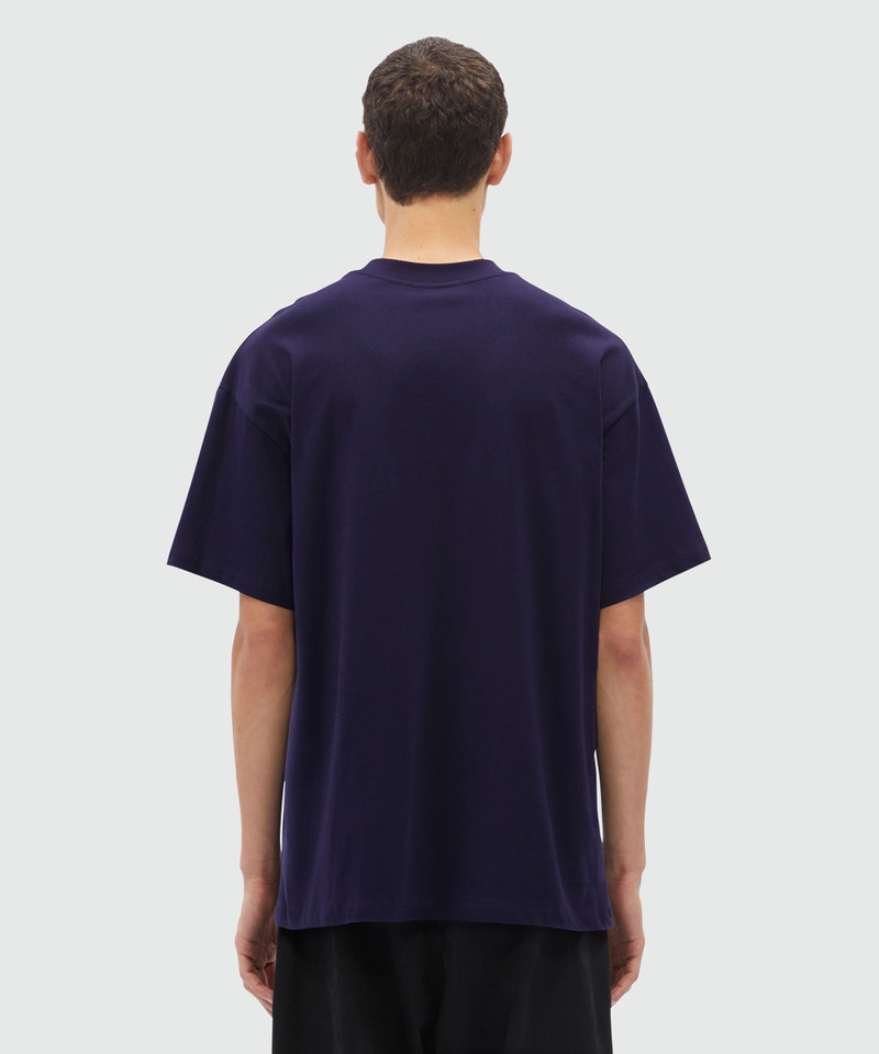 Blue jersey T-Shirt with brushed logo 3