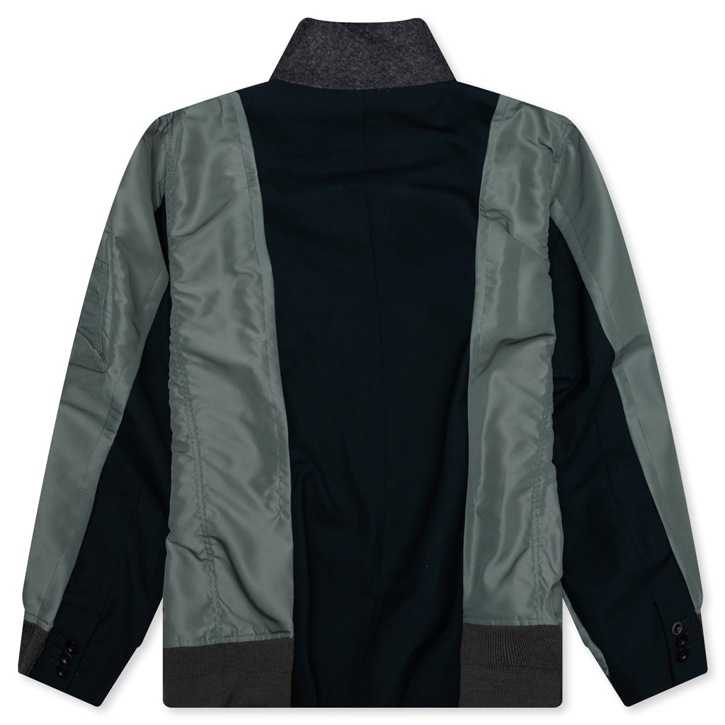SUITING X NYLON TWILL JACKET - NAVY/KHAKI - 2