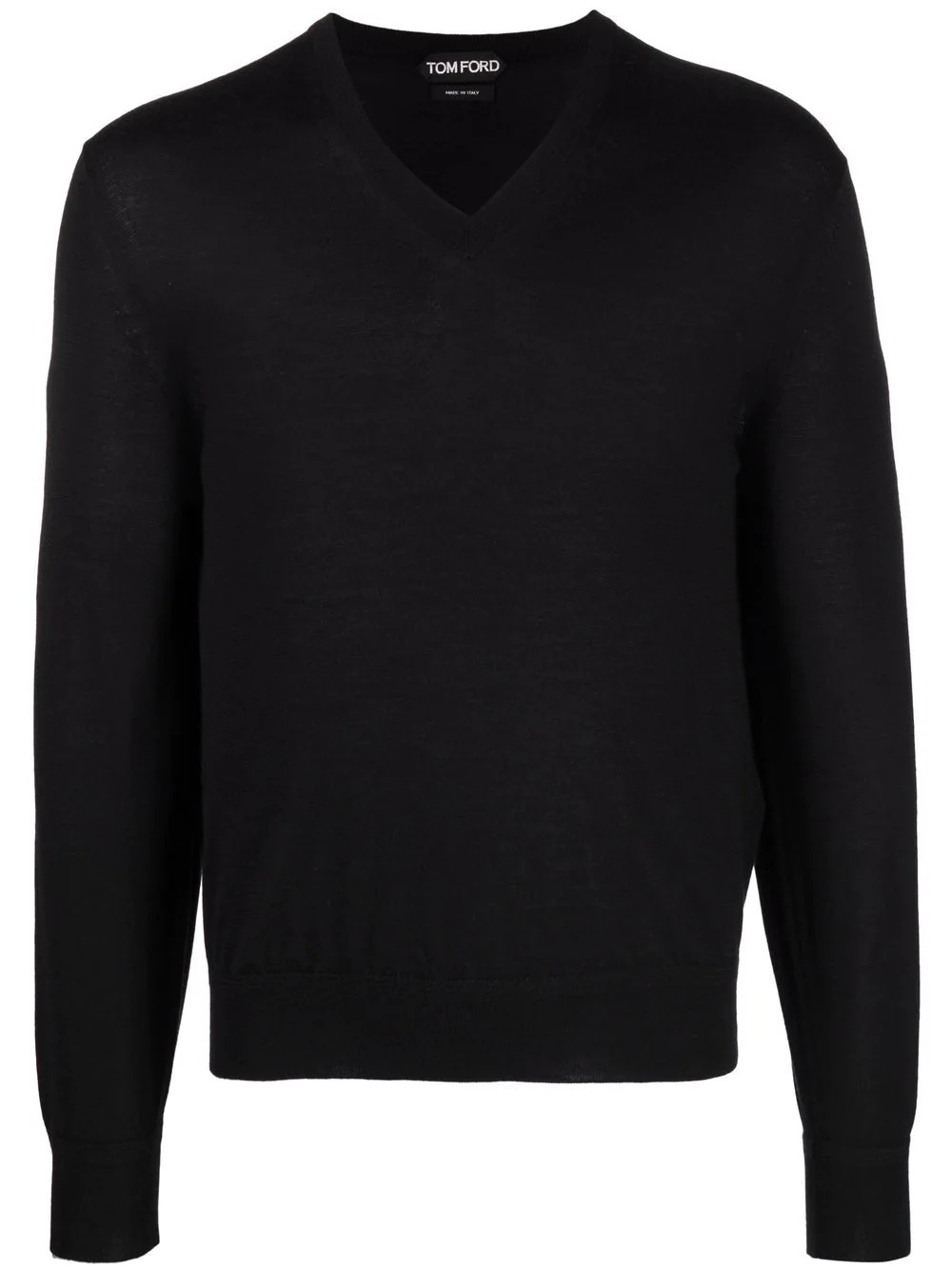 v-neck fine knit jumper - 1