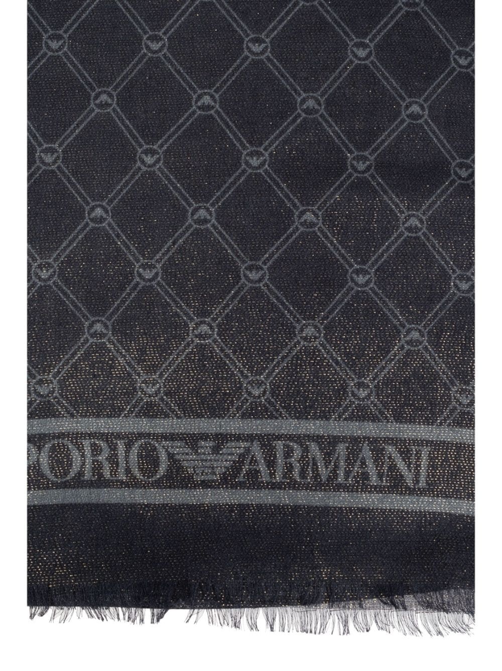 logo-jacquard frayed scarf - 4