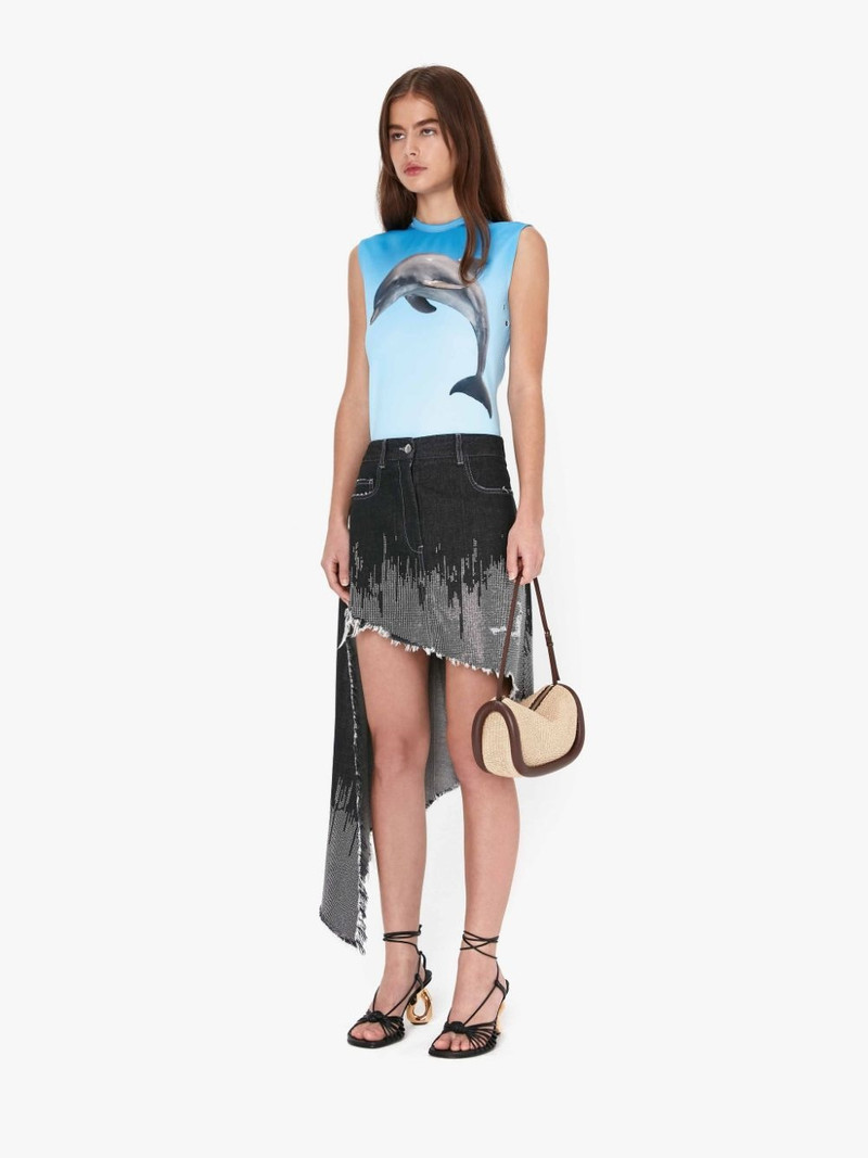 STUDDED ASYMMETRIC DENIM SKIRT 4