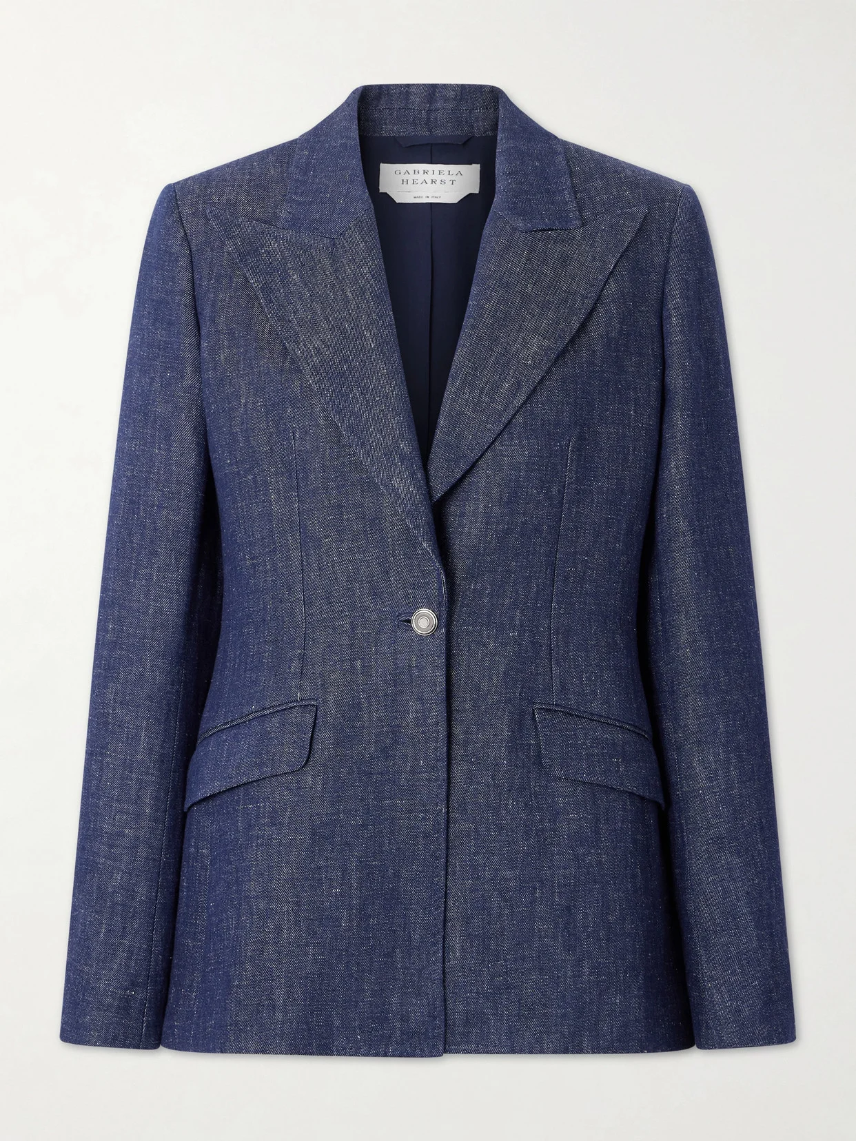 Levia Darted Linen-chambray Blazer - 1