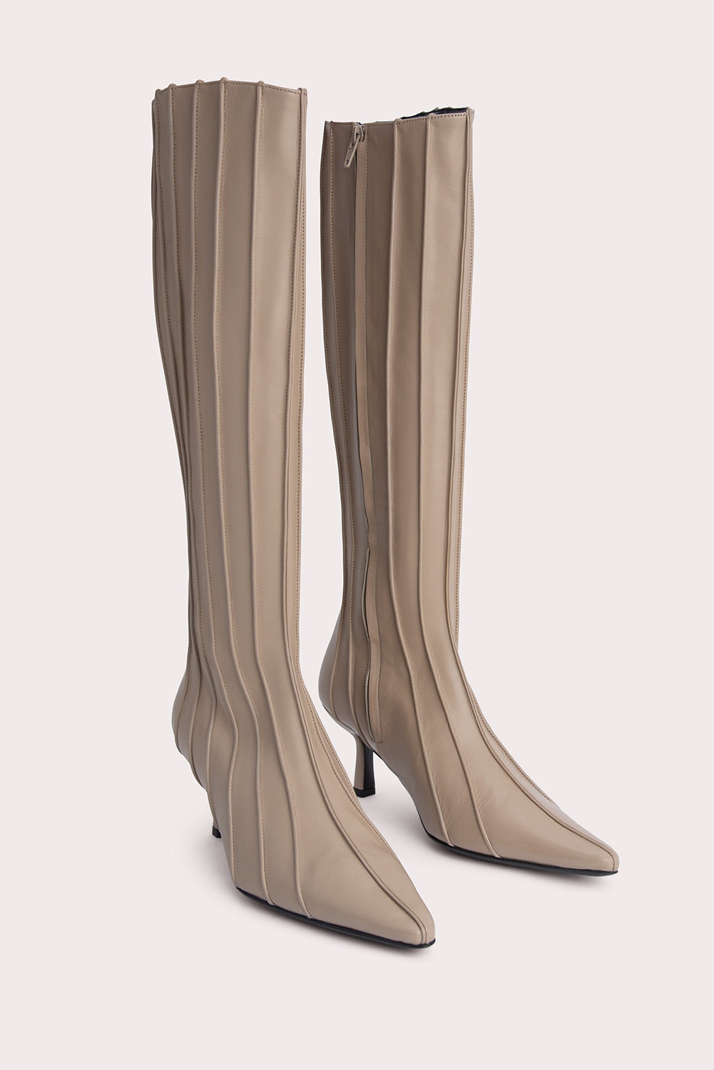 Faye Taupe Nappa Leather - 2