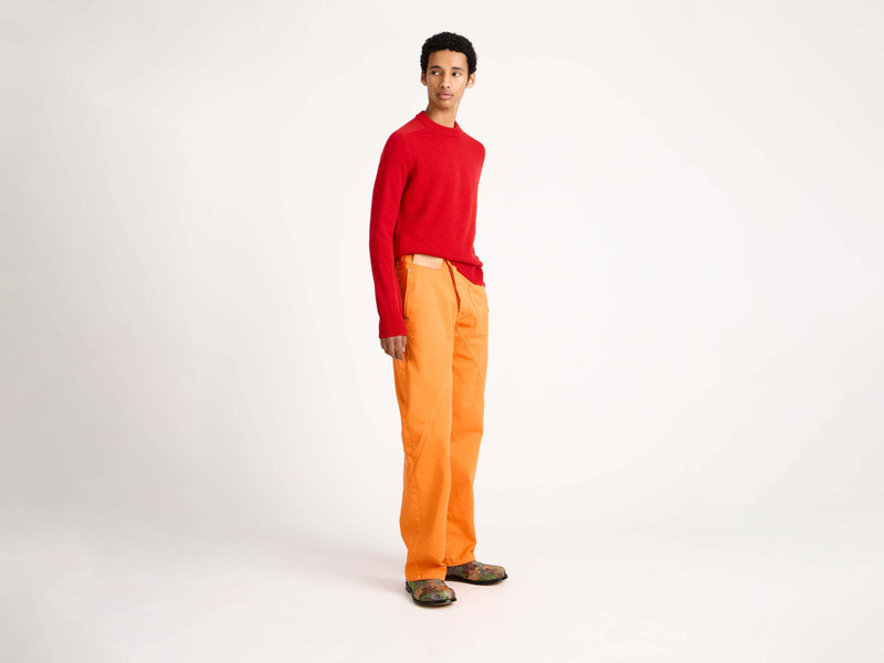 JW Anderson MENS RAGLAN JUMPER IN RED outlook