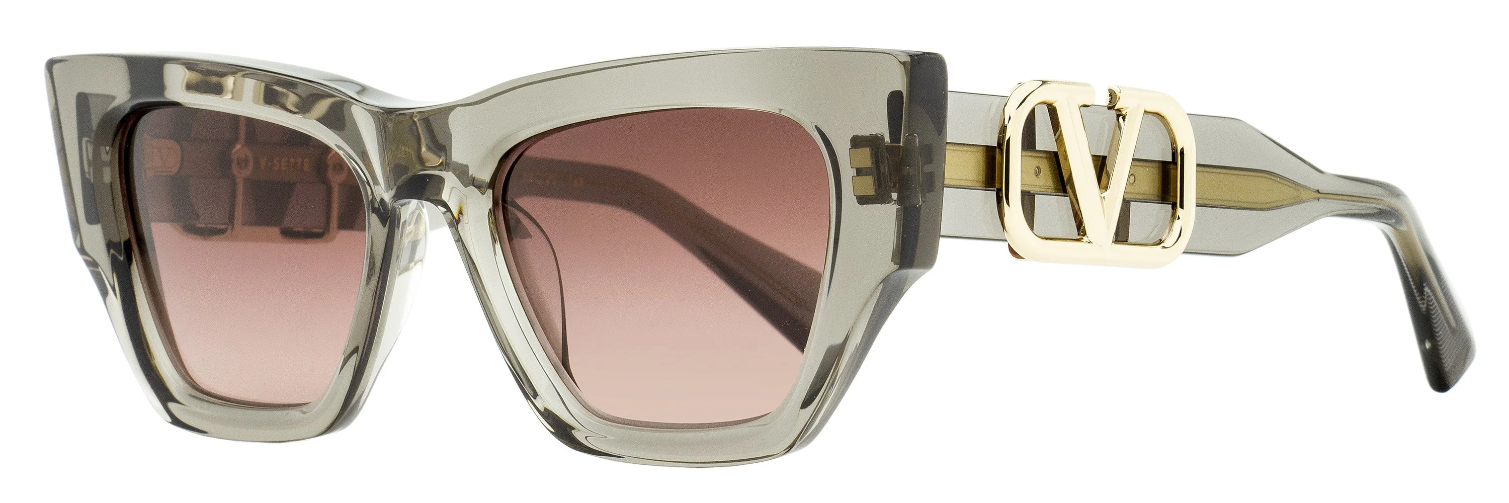 Valentino VLS-166 Oversized Acetate Square Sunglasses — Gray - 1