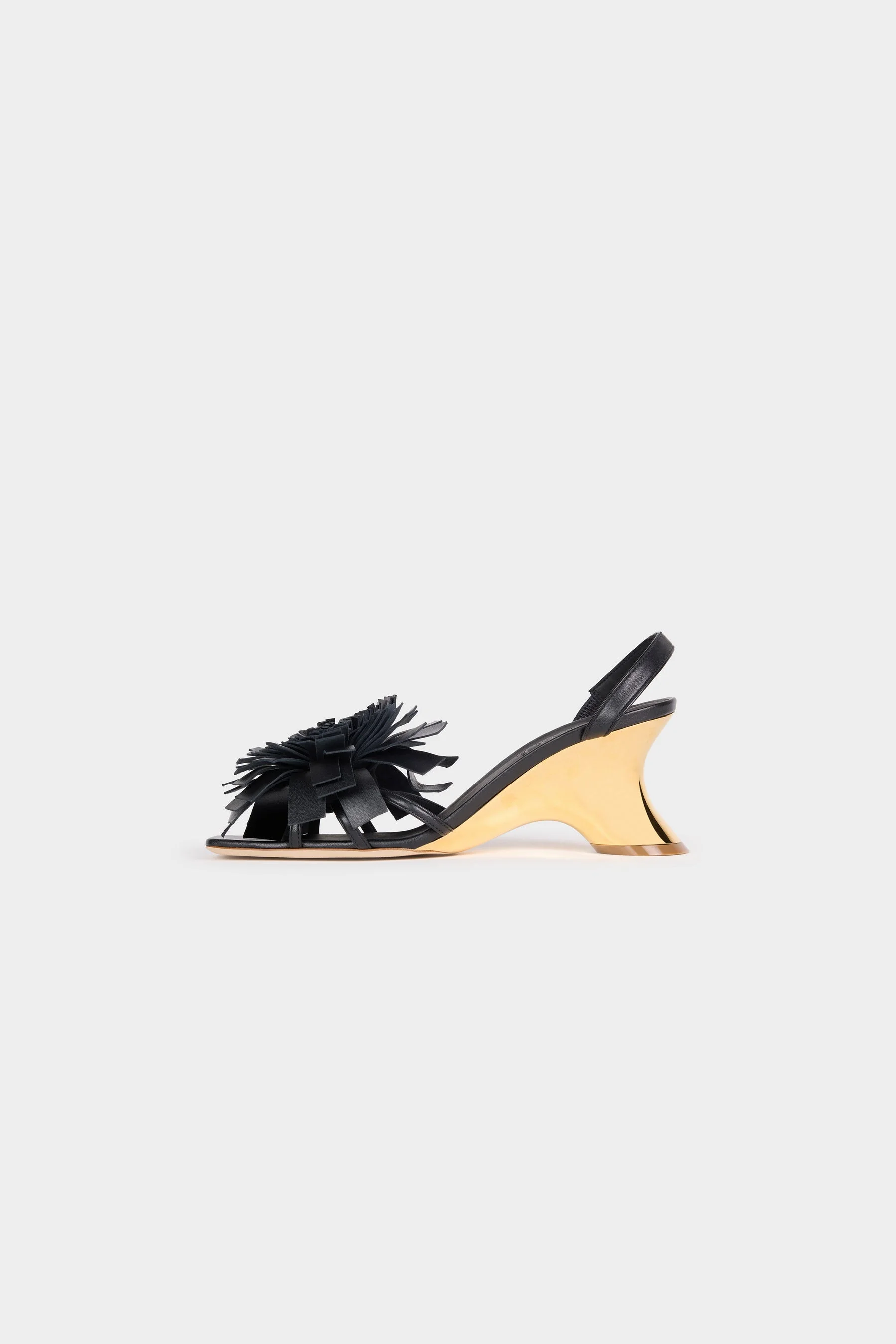 LINDA SHOES WITH POM-POMS BLACK SILVER GOLD - 1