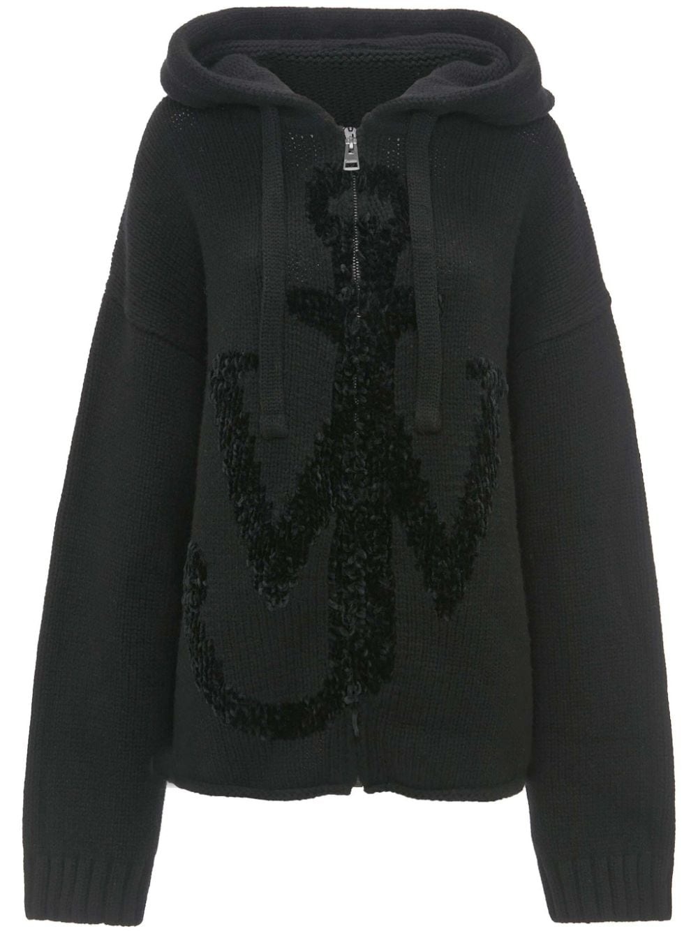 anchor-logo zip hoodie - 1