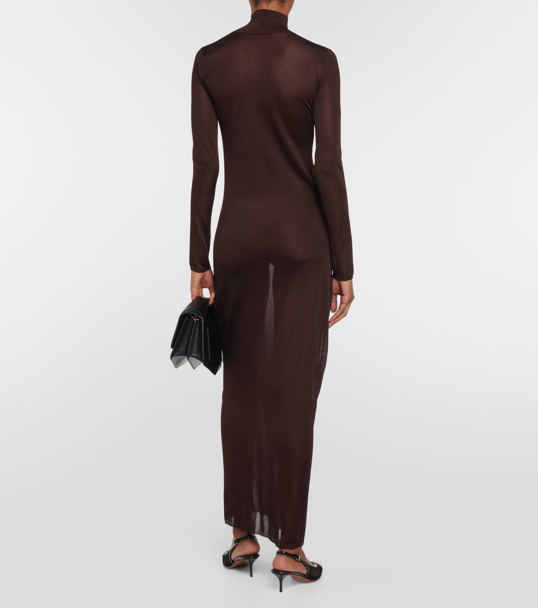 High-neck knit maxi dress - 3