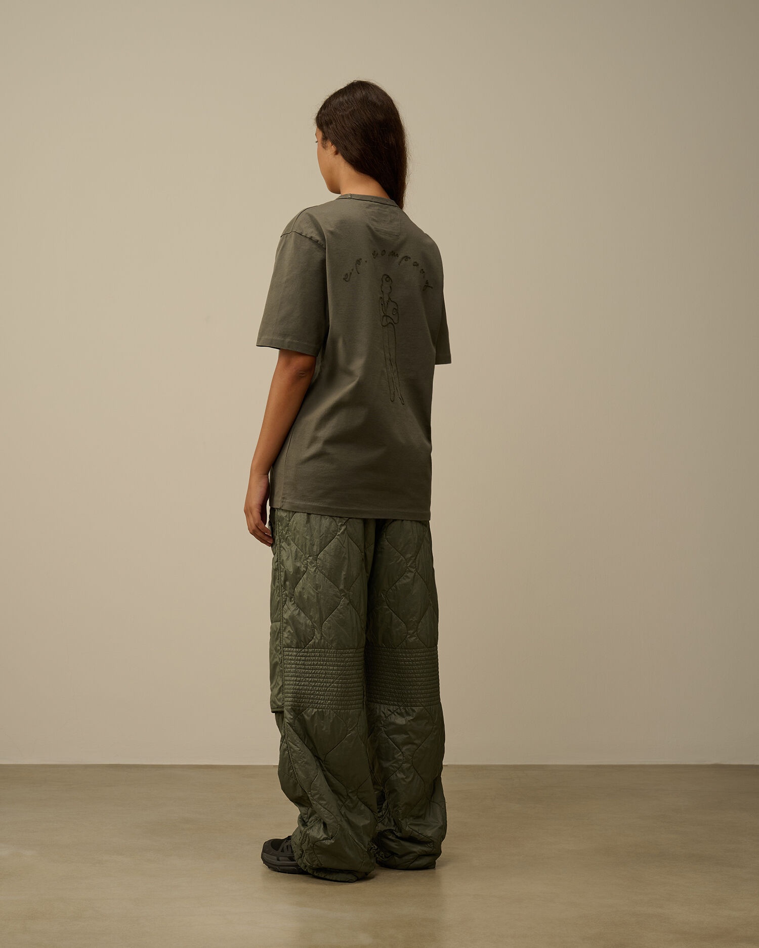Diagonal Raised Fleece Mixed Quilted Sweatpants - 6