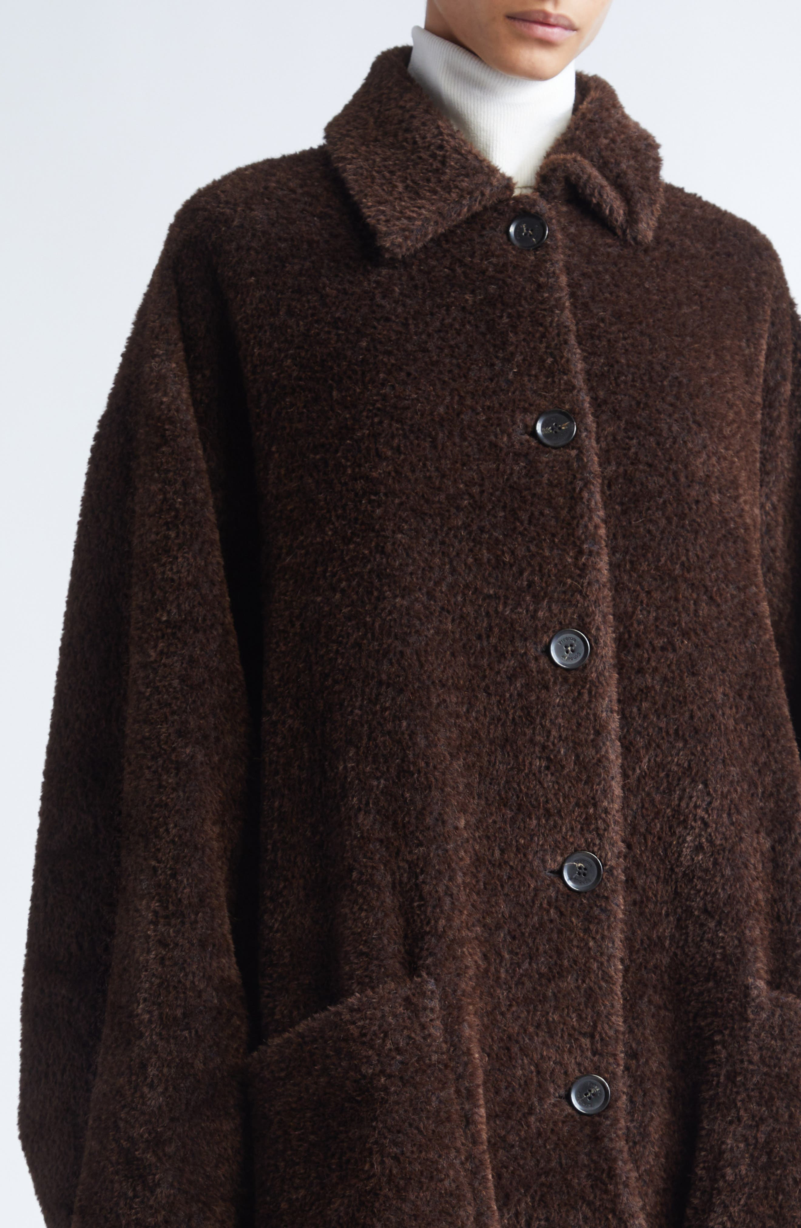 Proenza Schouler Verretta Alpaca & Virgin Wool Coat in Chocolate at Nordstrom - 5