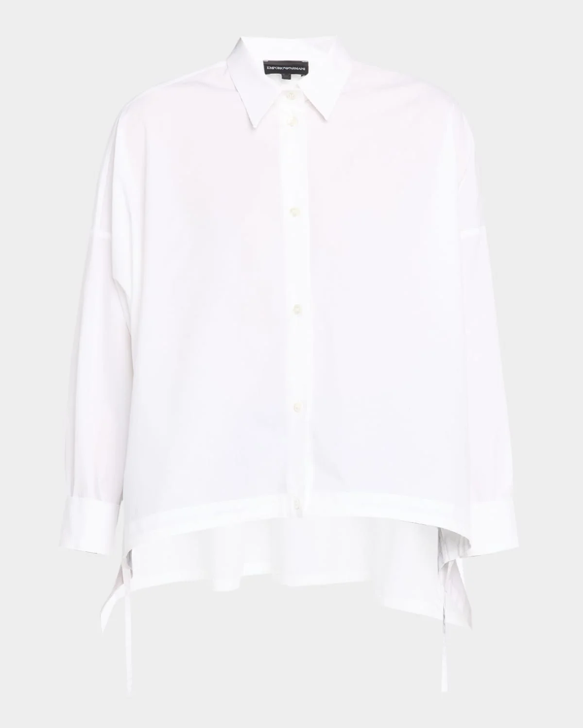 Oversized Button-Down Cotton Poplin Shirt - 1