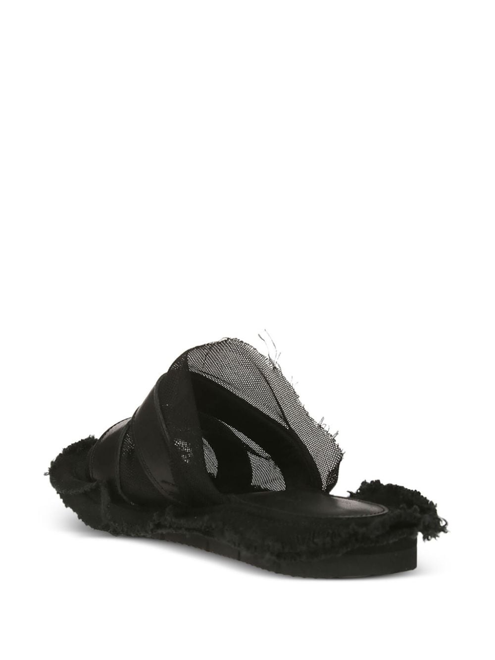 frayed layered sandals - 3