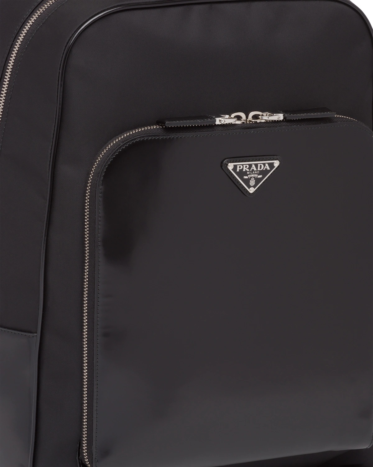 Re-Nylon and leather backpack - 6