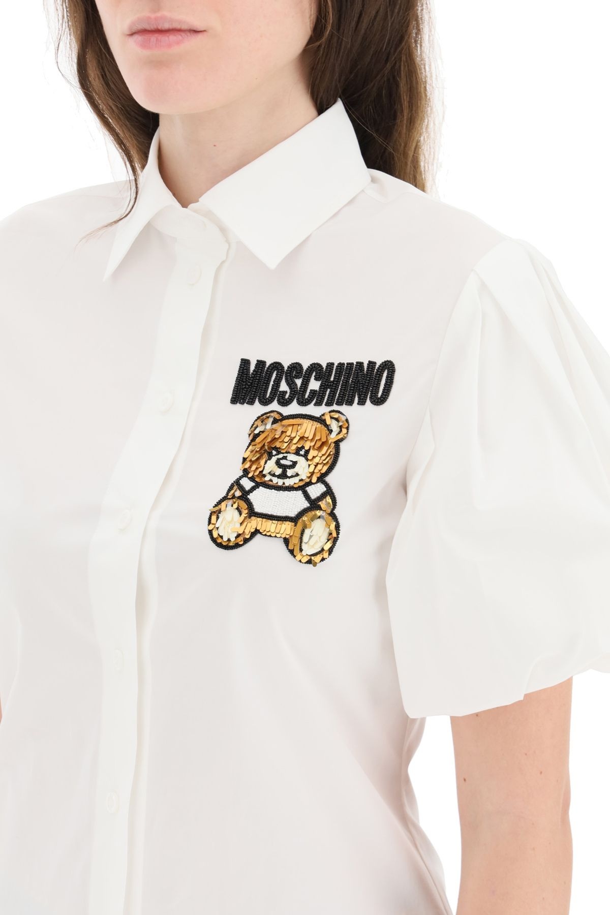 COTTON SHIRT WITH TEDDY BEAR EMBROIDERY - 5