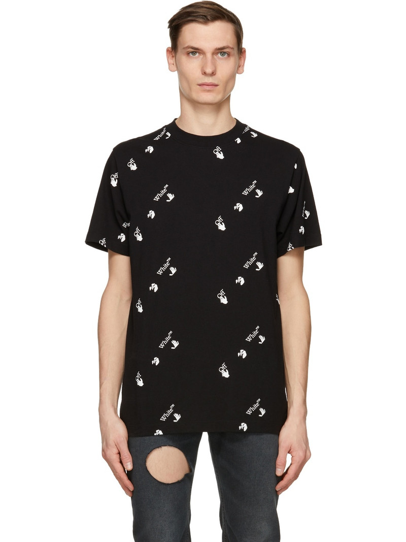 Black & White All Over Logo T-Shirt - 1