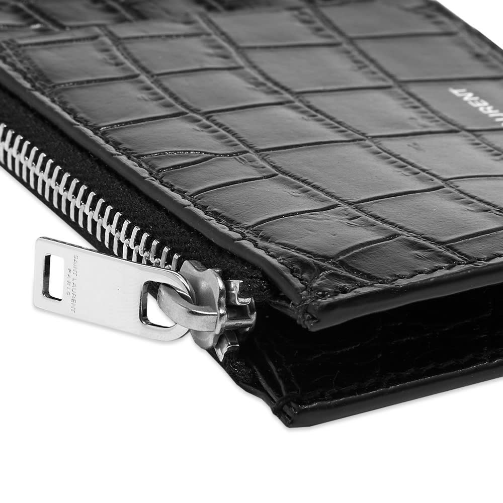 Saint Laurent Croc Leather Zip Card Case - 4