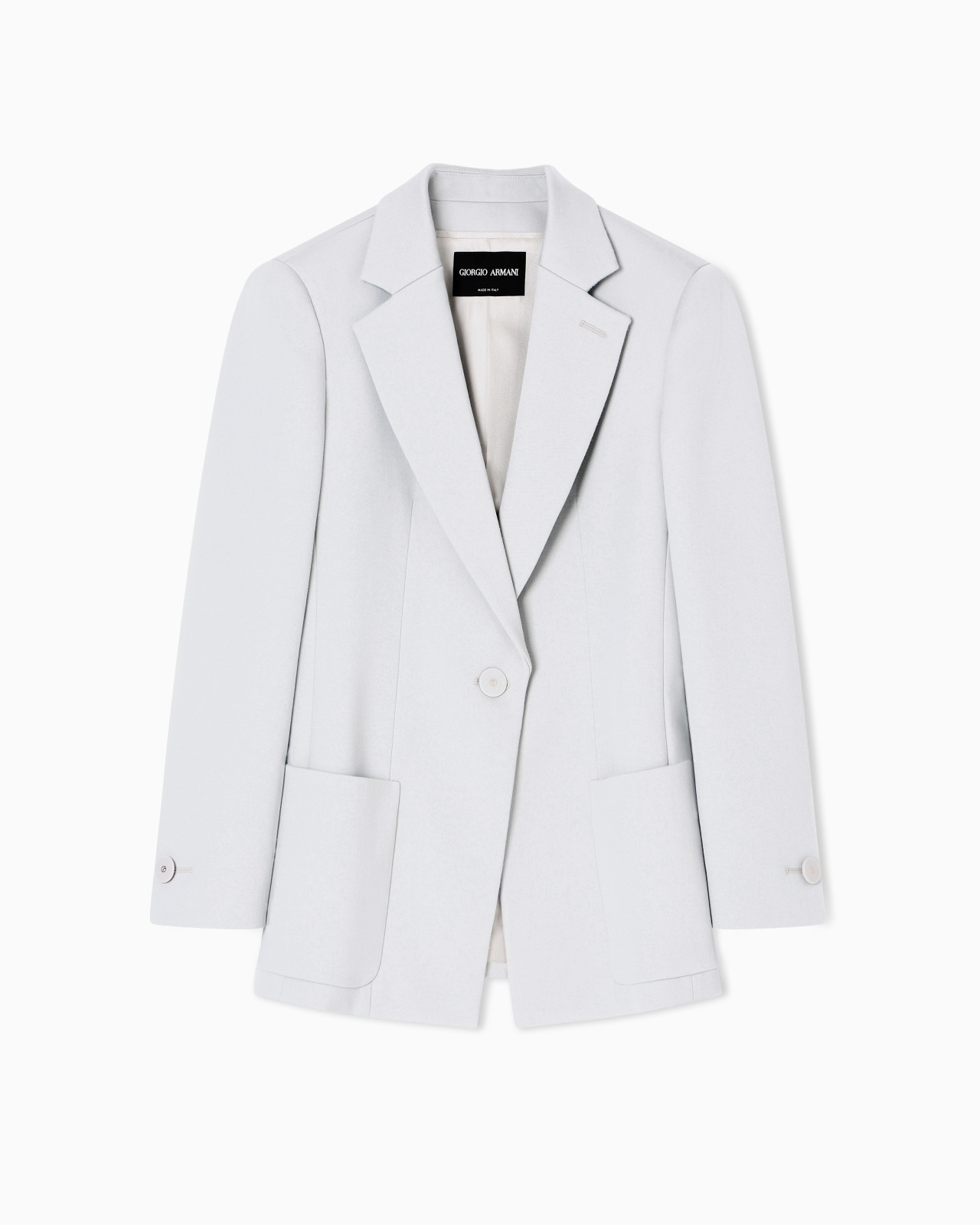 SINGLE-BREASTED JACKET IN STRETCH DOUBLE-FACED WOOL - 1