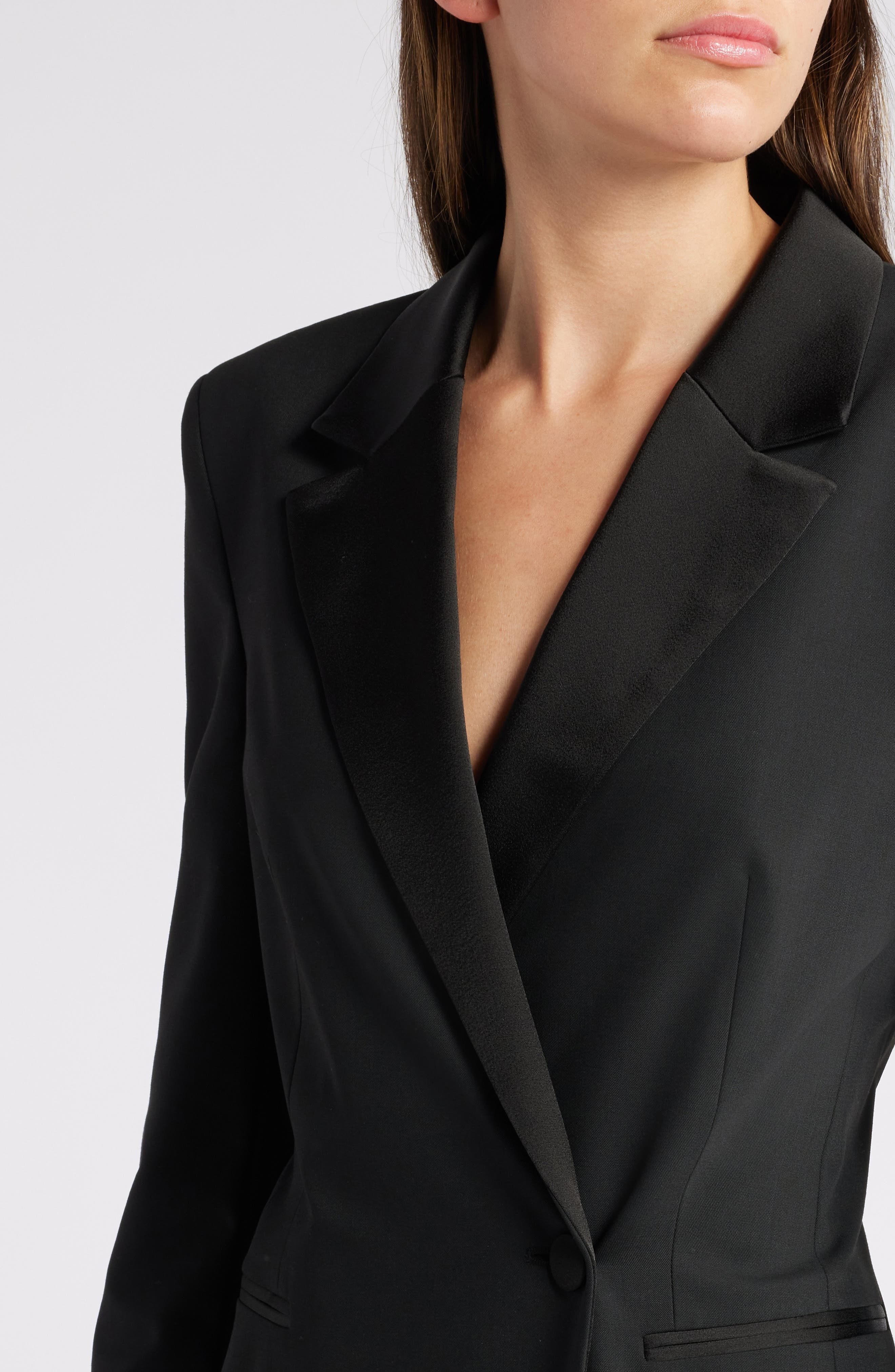 BOSS Dackea Long Sleeve Blazer Minidress in Black at Nordstrom - 4