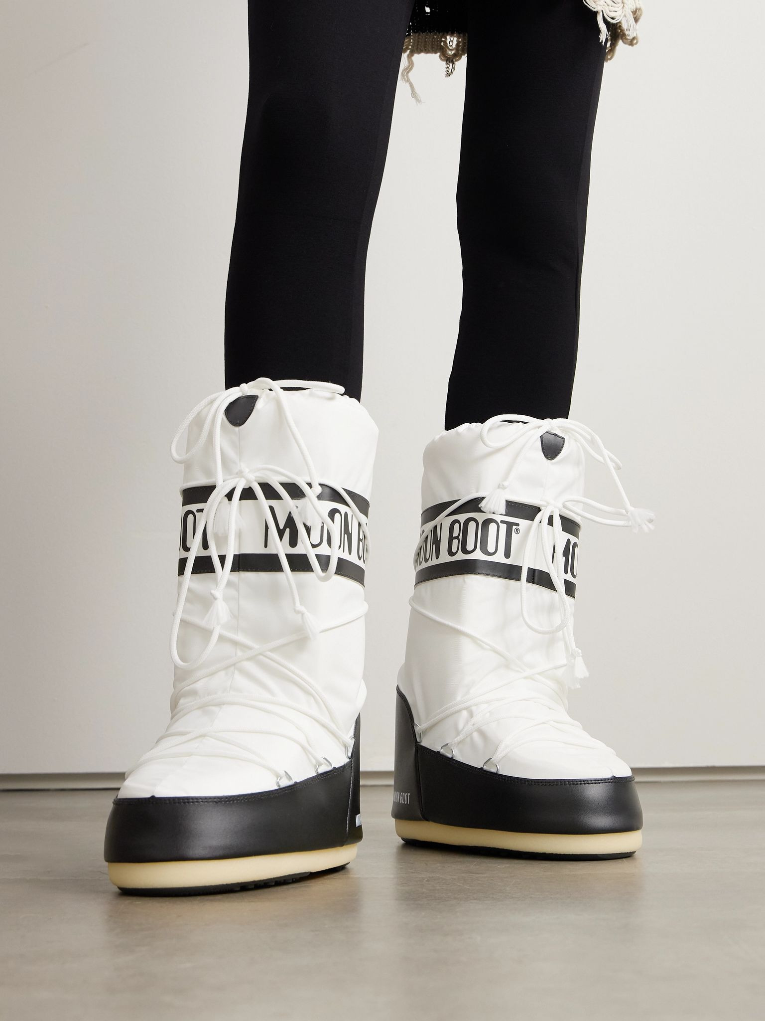 Icon shell and faux leather snow boots White - 2