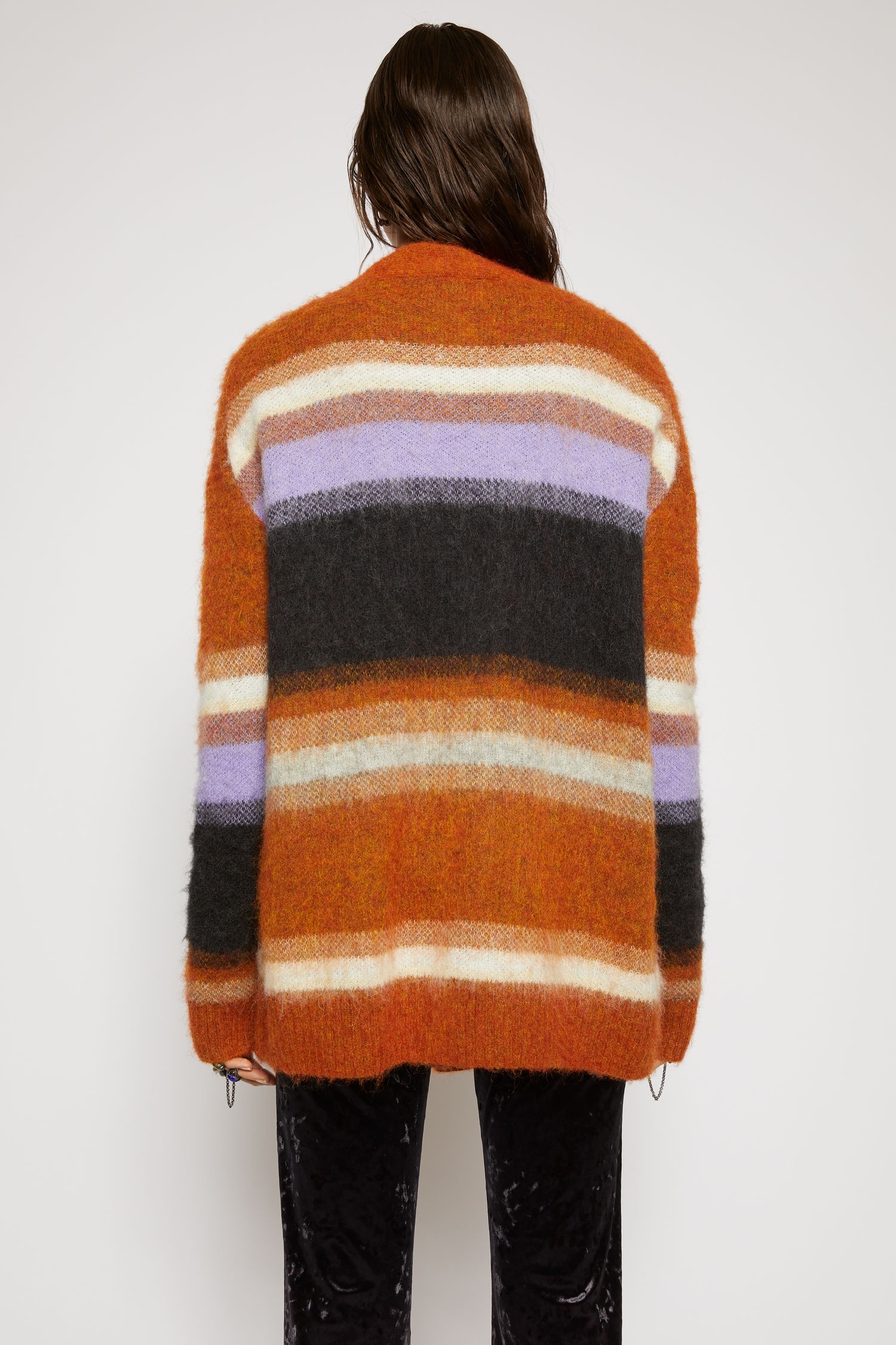 Striped cardigan pumpkin orange/multi - 3