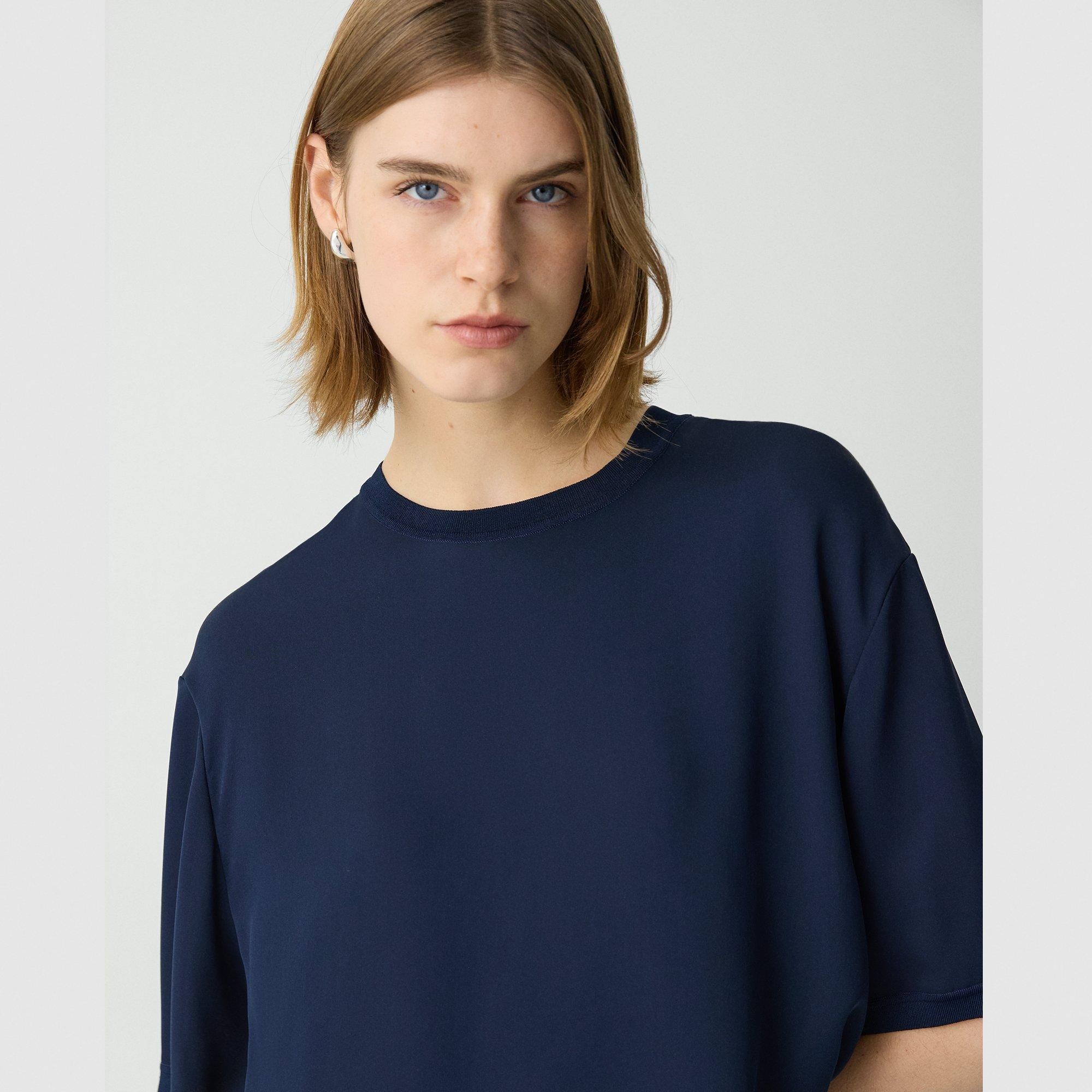 Boxy Tee in Silk Georgette - 5