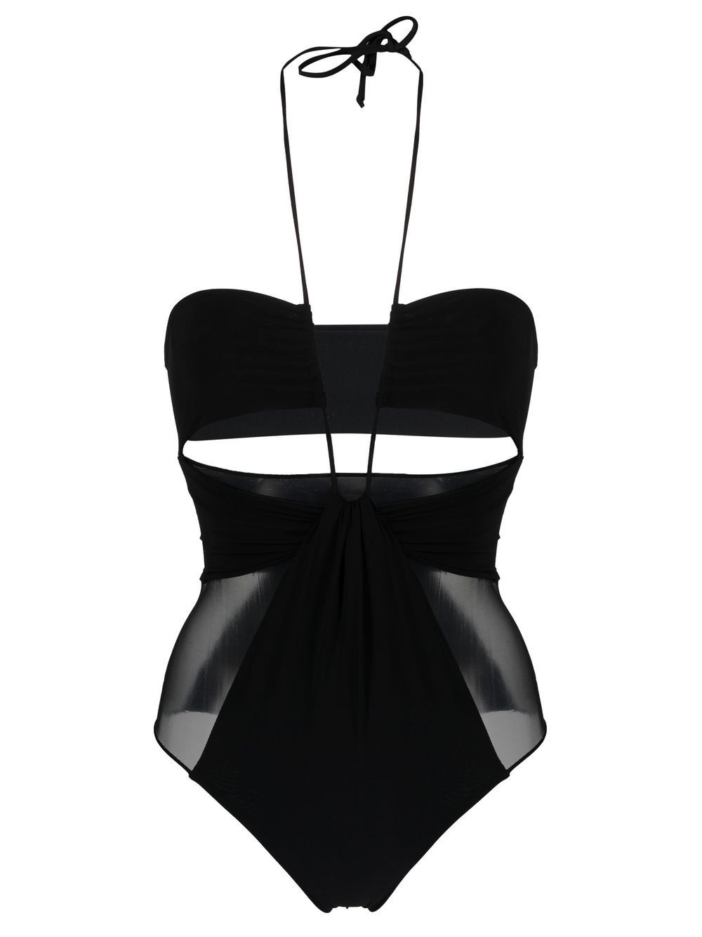 sheer-panelled cut-out swimsuit - 1