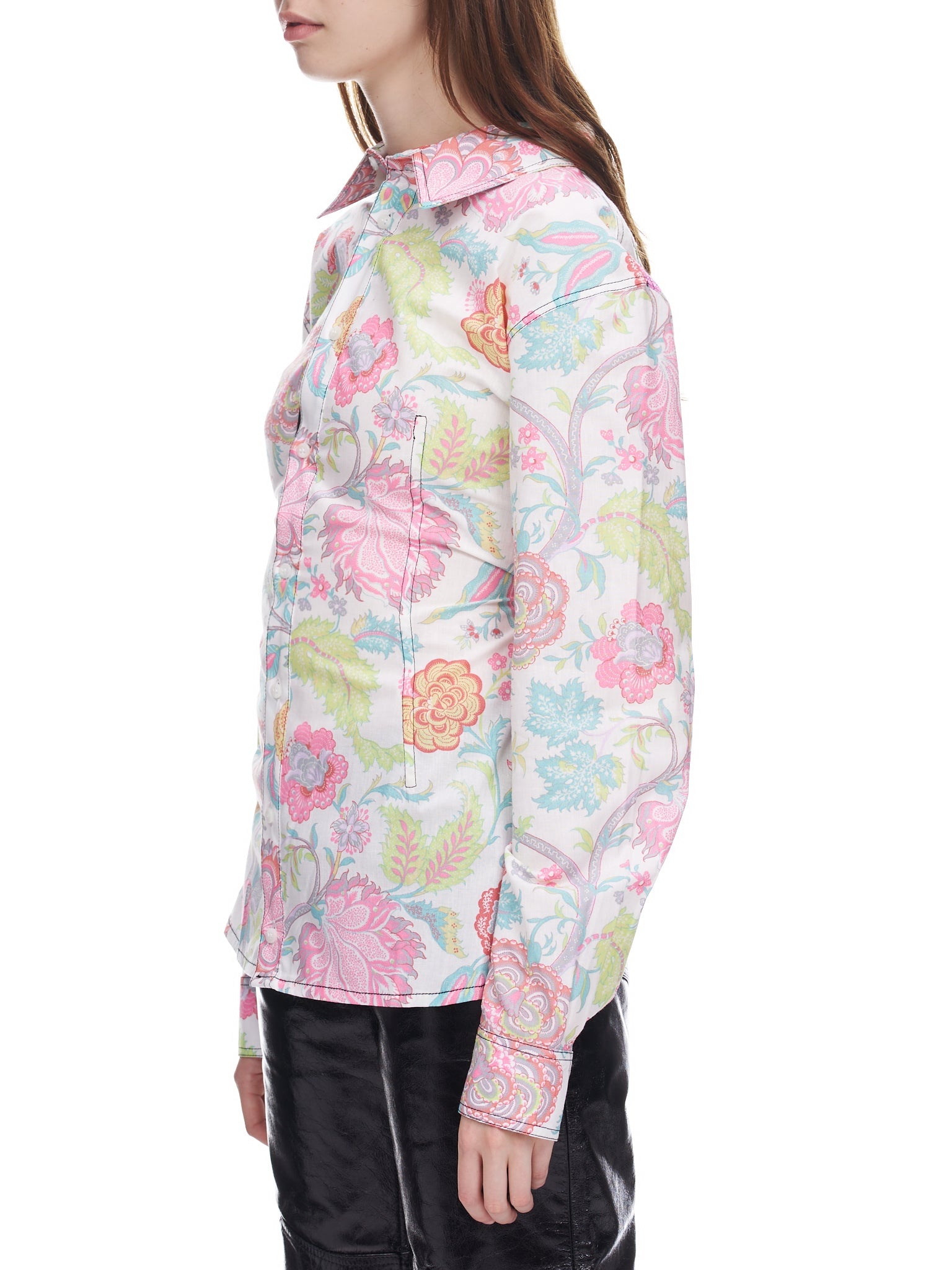 Floral Reversed Corset Shirt - 2