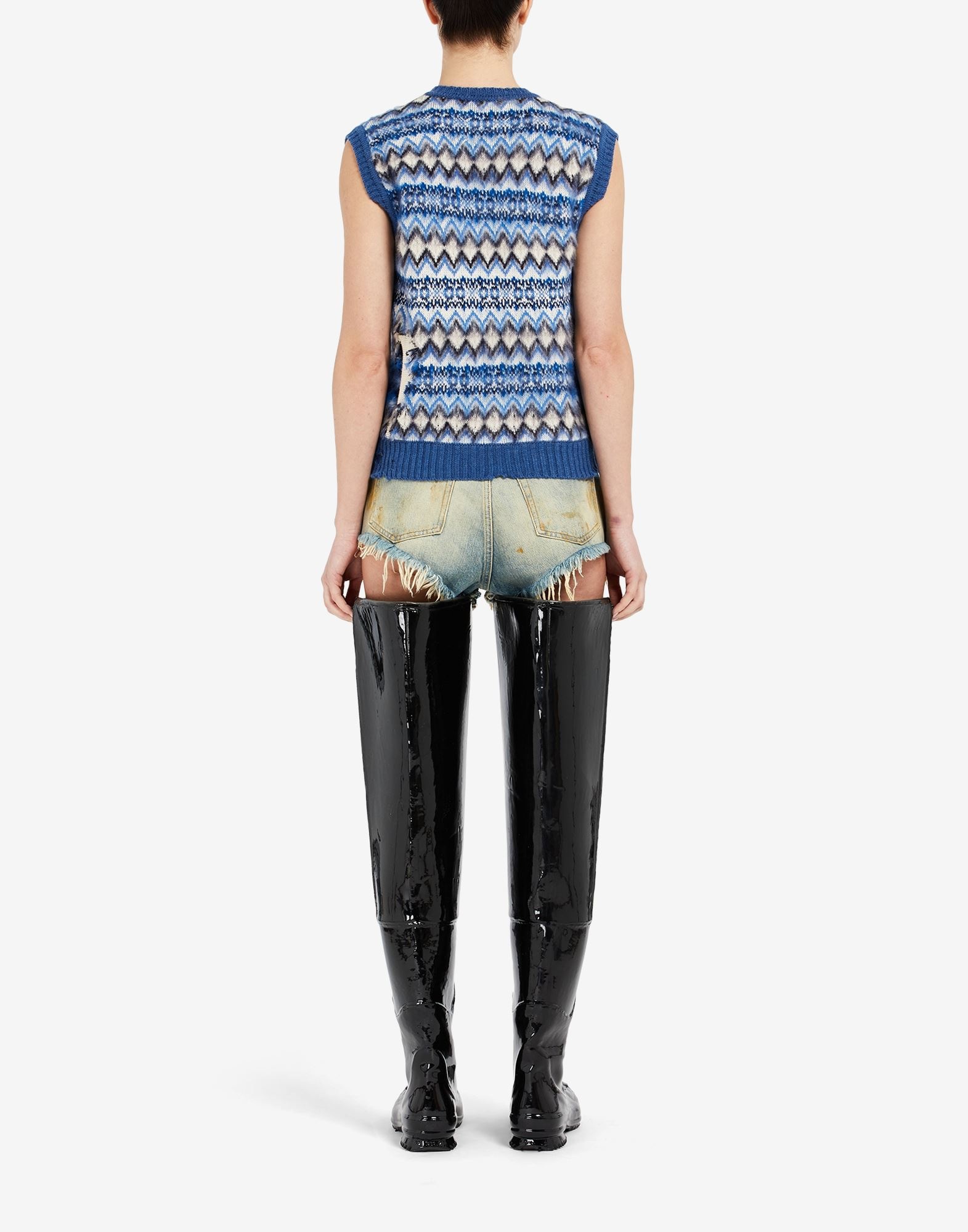 Raw edge denim shorts - 4